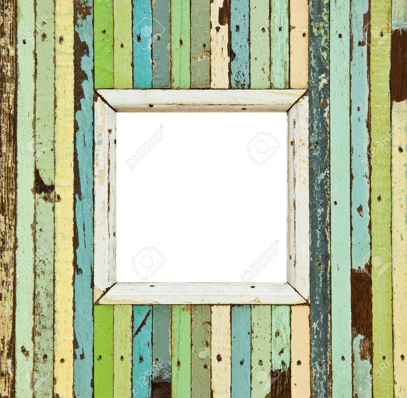 The isolated image of the colorful wooden picture frame - 13174595 The isolated image of the colorful wooden picture frame - 13174595