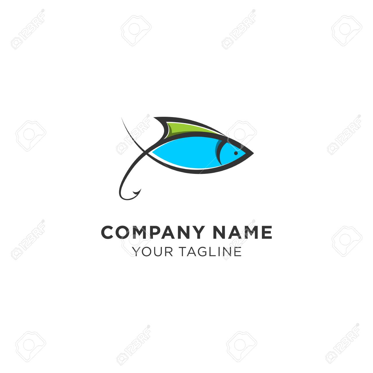 Fish Logo With Modern Style And Blue Color For Food Or Restaurant Royalty Free Cliparts Vectors And Stock Illustration Image