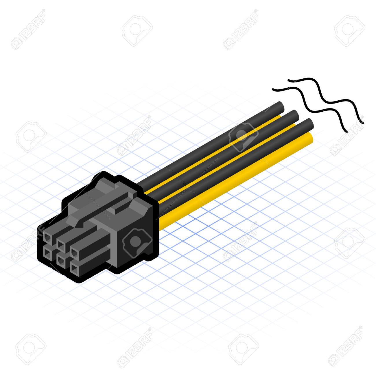 This Image Is A 6 Pin Pcie Cable Connector Of Motherboard In Royalty Free Cliparts Vectors And Stock Illustration Image