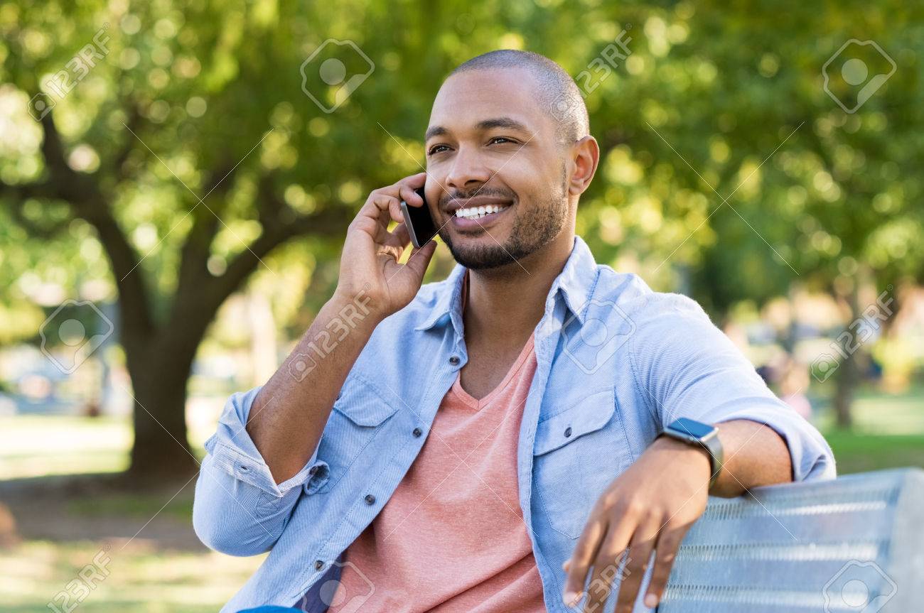 Black guy on phone