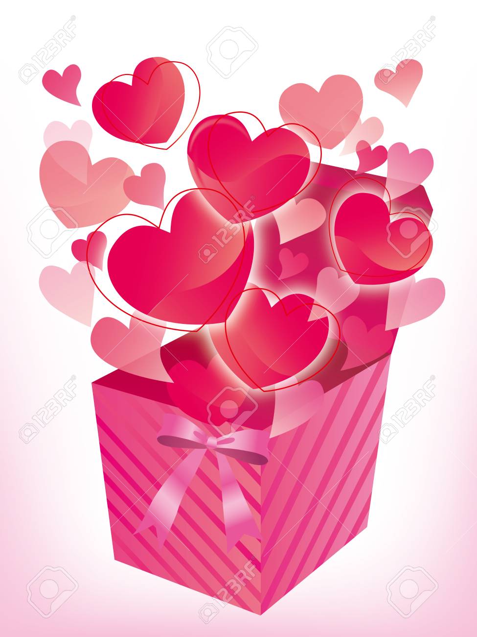 ラブリー ハートのボックス のイラスト素材 ベクタ Image