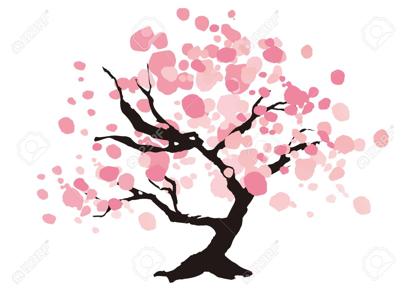 A Beautiful Cherry Tree Illustration Royalty Free Cliparts Vectors And Stock Illustration Image