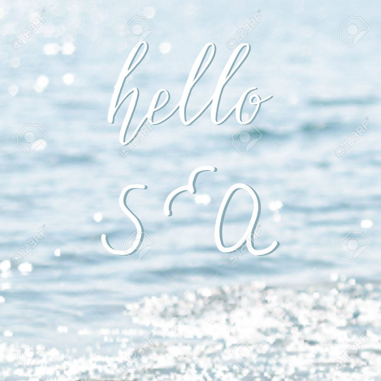 Inspirational Bonjour Mer Citation Sur Une Mer Bleu Clair Fond Calme Idealement Pour La Conception De L Affiche Clip Art Libres De Droits Svg Vecteurs Et Illustration Image