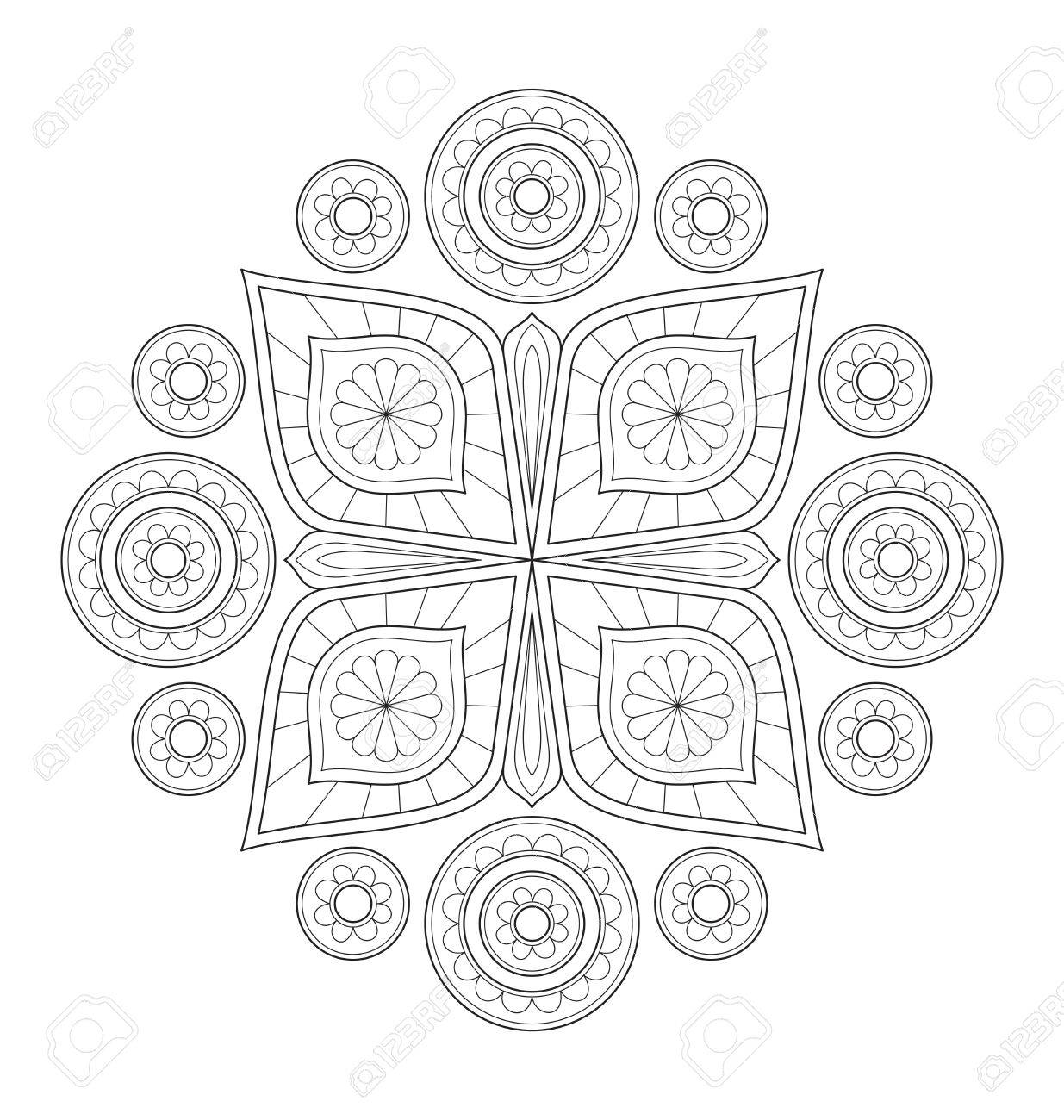 Decorative Mandala Illustration For Adult Coloring Well Arranged