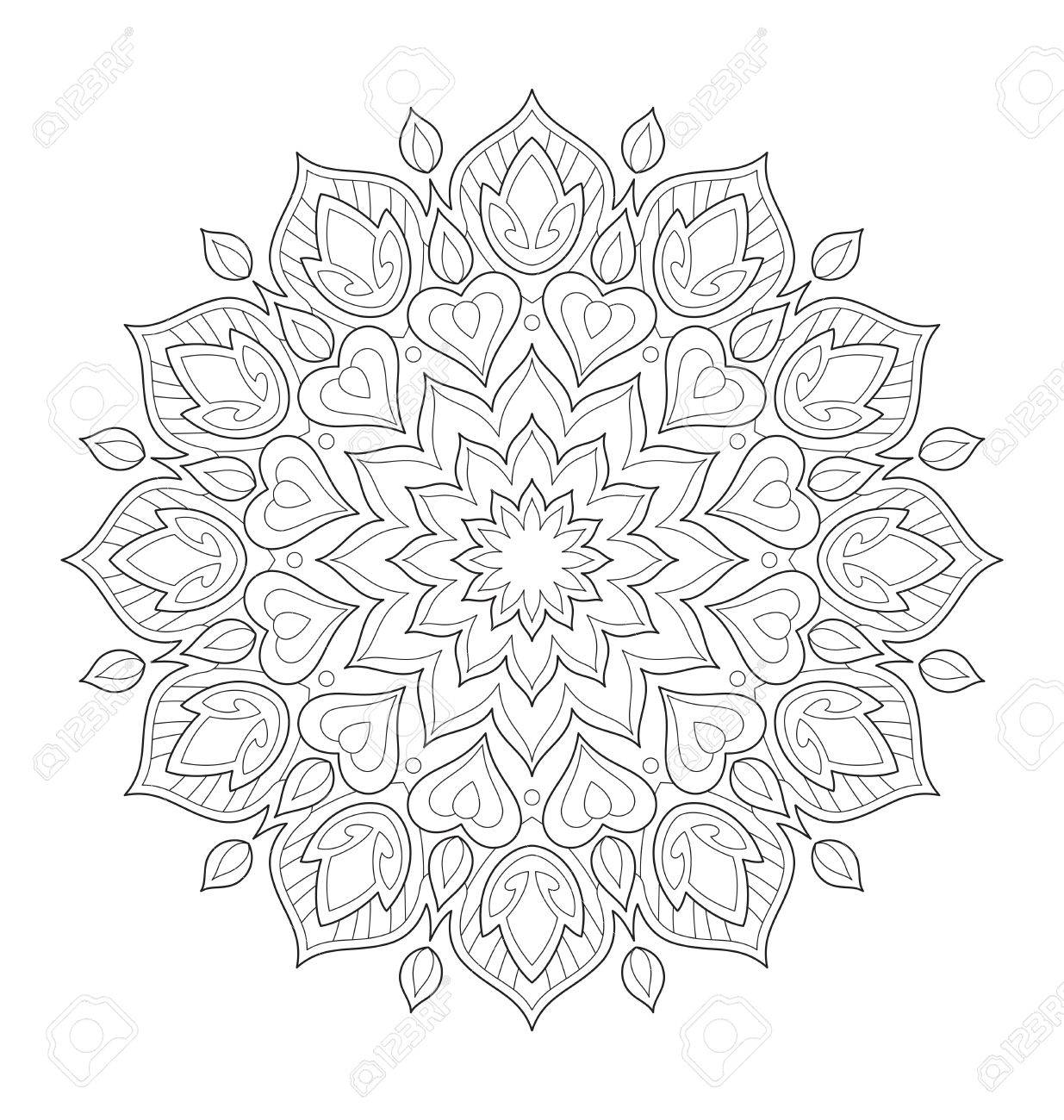 Decorative Mandala Illustration For Adult Coloring Well Arranged
