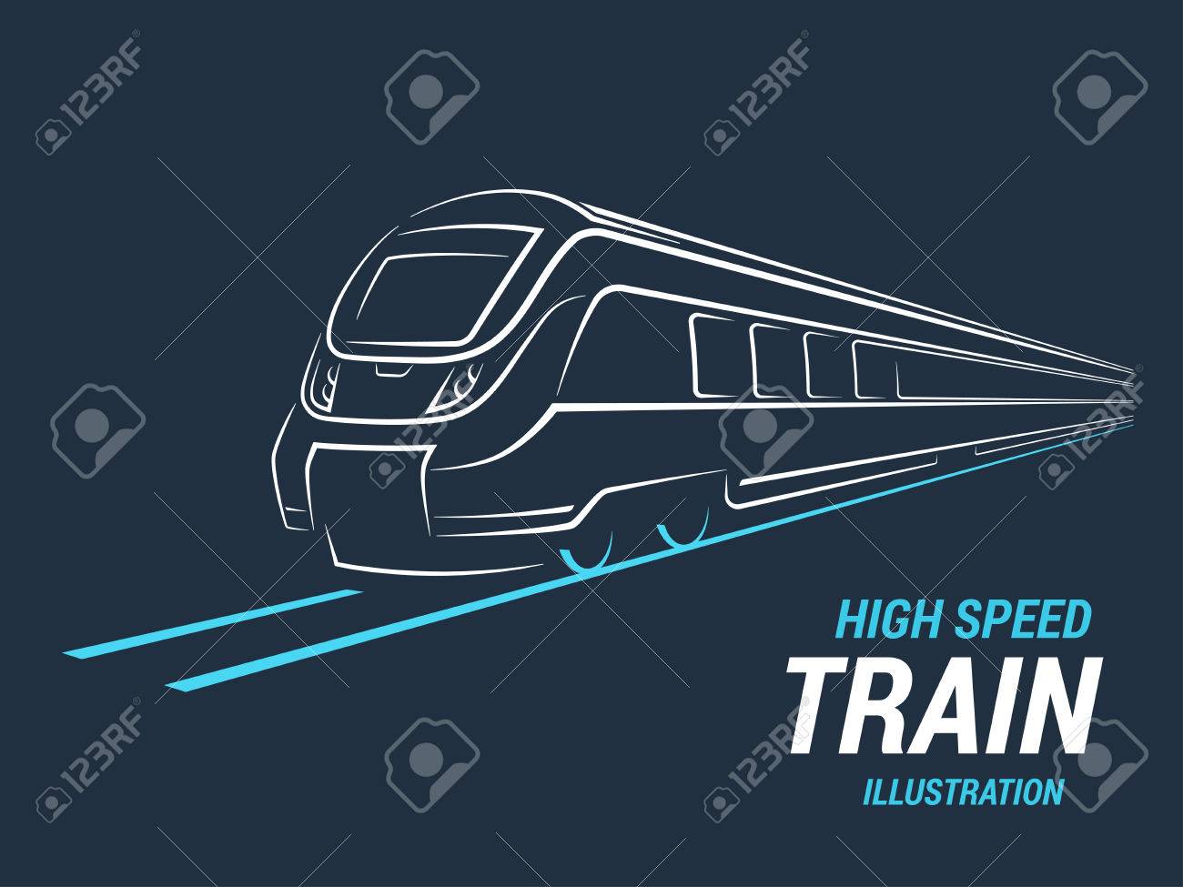 高速電車 エンブレム アイコン ラベル シルエット ベクトルの図 のイラスト素材 ベクタ Image