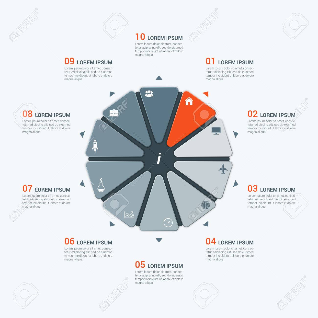vector infographic template with decagon 10 options royalty free rh 123rf com decagon shape decagon in real life
