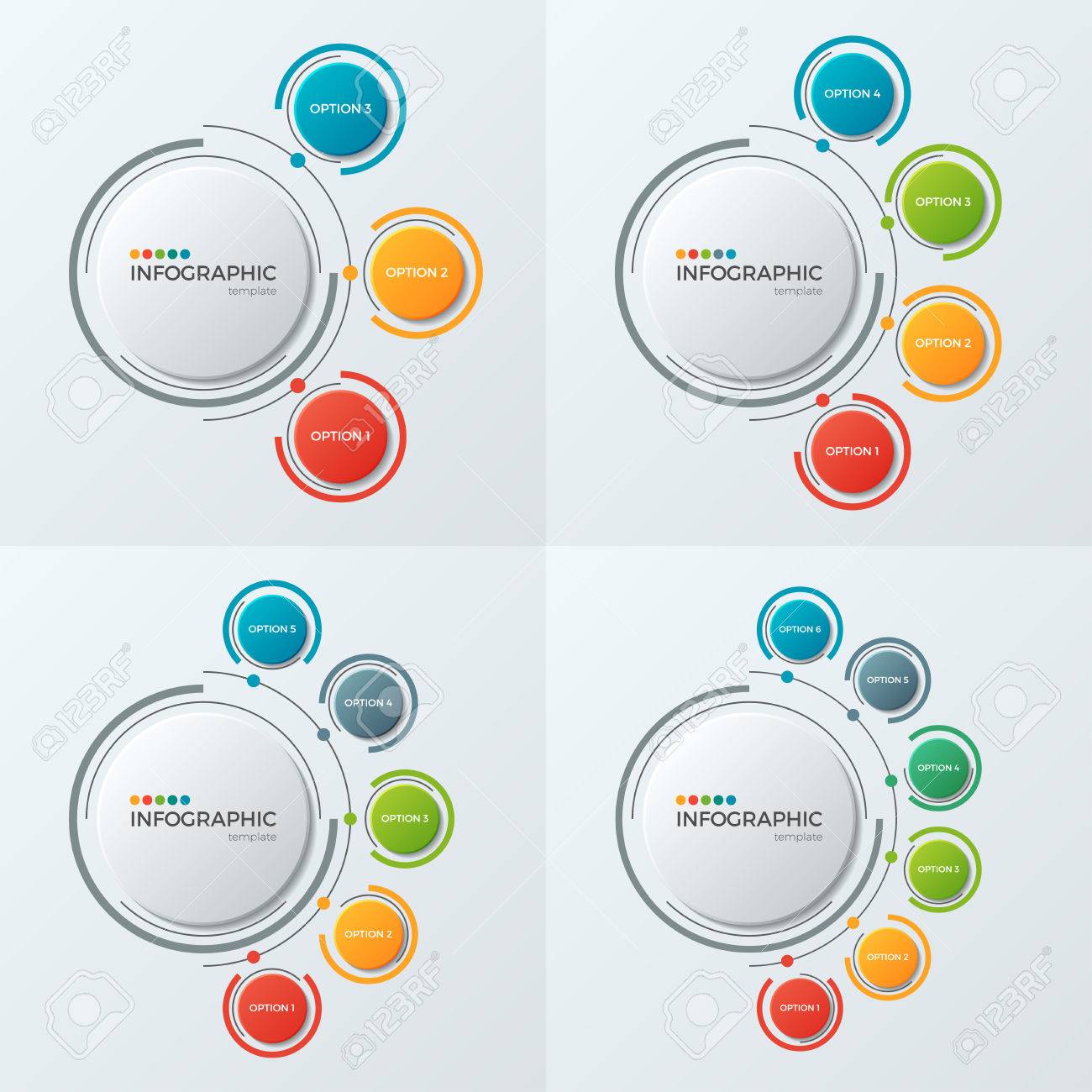 Circle chart infographic templates with 3-6 options for presenta - 83886815 Circle chart infographic templates with 3-6 options for presenta - 83886815