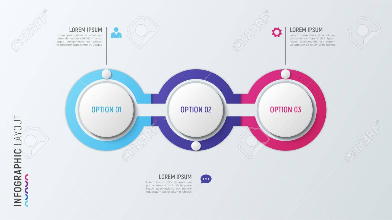 Three steps infographic process chart. 3 options vector template - 90023667 Three steps infographic process chart. 3 options vector template - 90023667