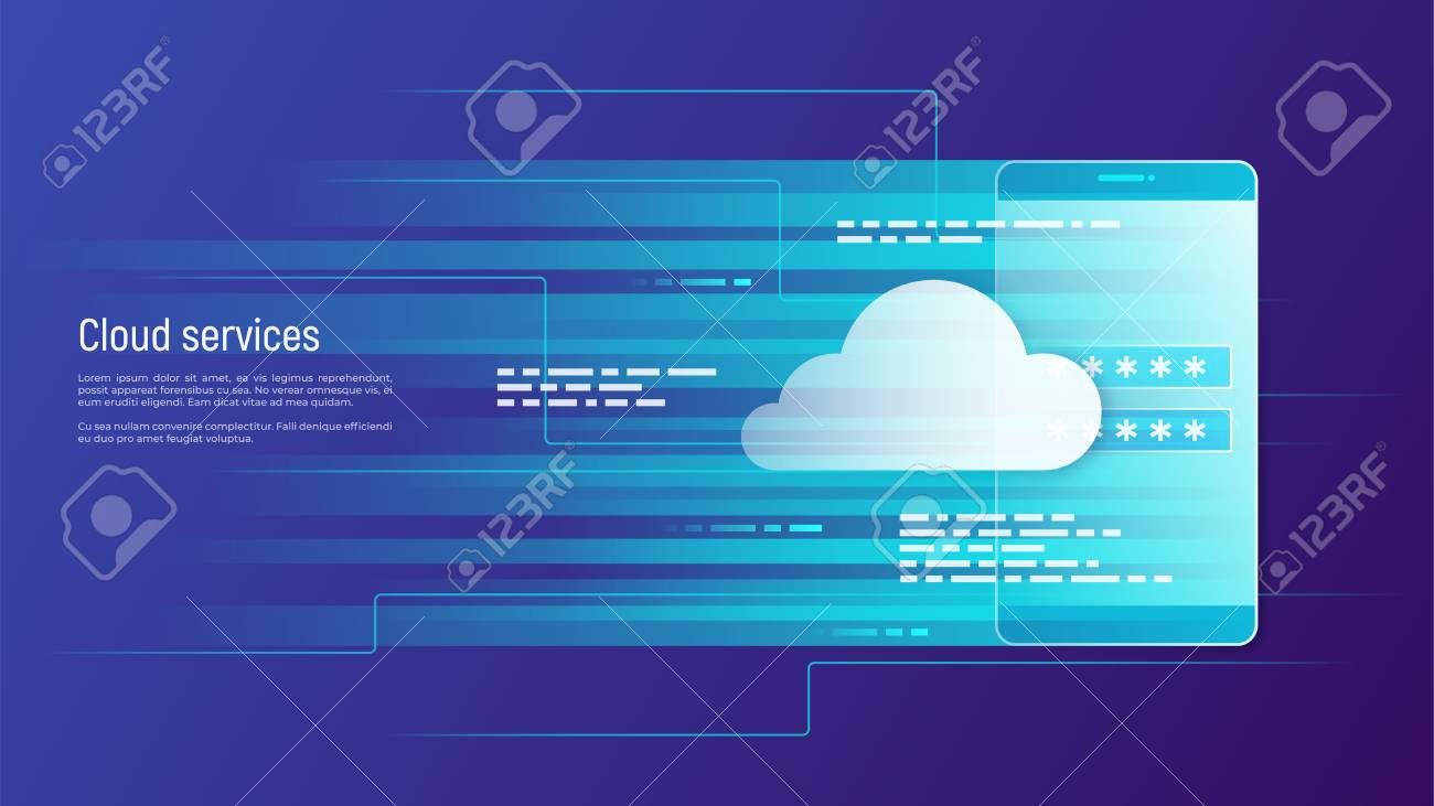Cloud services, remote data storage vector concept. Global. - 99390594 Cloud services, remote data storage vector concept. Global. - 99390594