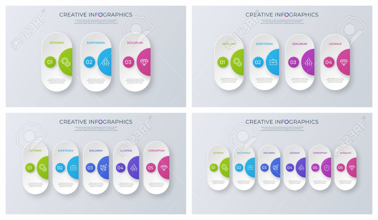 Set of contemporary minimalist vector infographic designs. - 101908169 Set of contemporary minimalist vector infographic designs. - 101908169