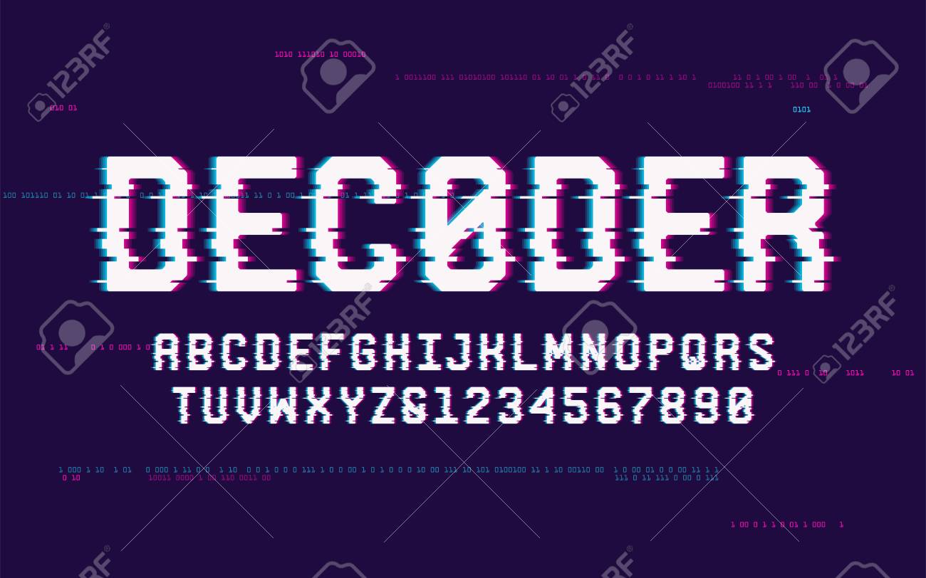 Technology san serif uppercase letters and numbers, alphabet - 115250936 Technology san serif uppercase letters and numbers, alphabet - 115250936