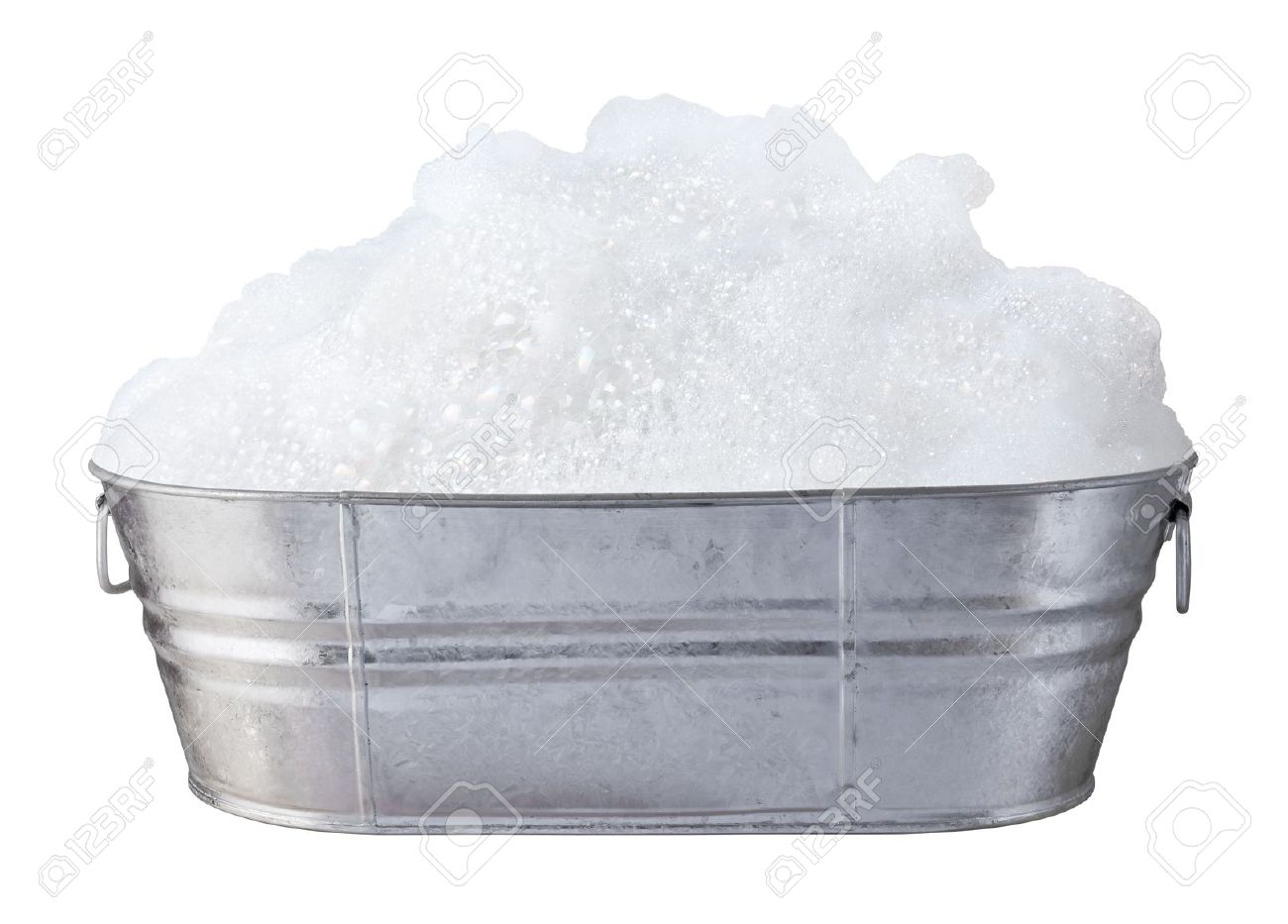Soap Bubbles In A Tub Isolated On A 