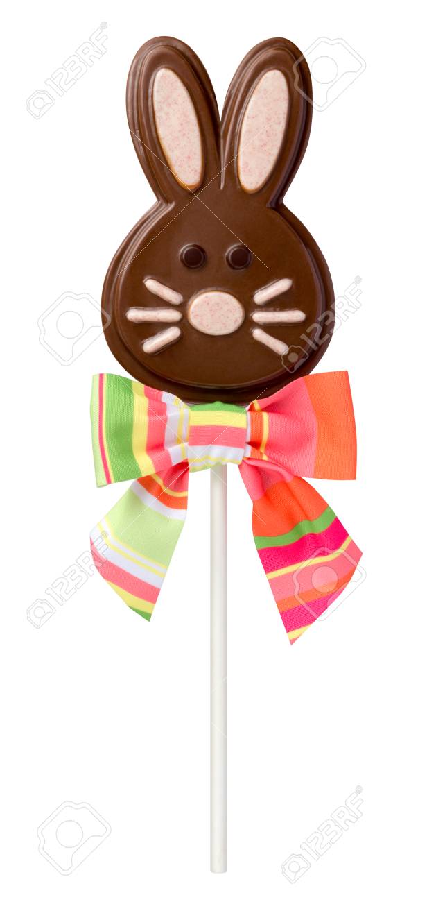 Download Chocolate Easter Bunny Lollipop With A Clipping Path Isolated Stock Photo Picture And Royalty Free Image Image 37751024