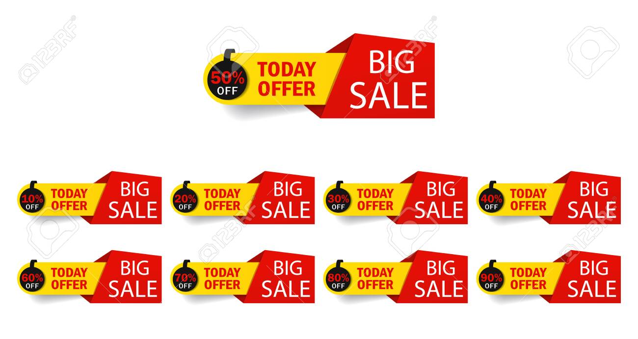 Discount Big Sale Offer 50 10 40 30 60 70 80 90 Royalty Free Cliparts Vectors And Stock Illustration Image