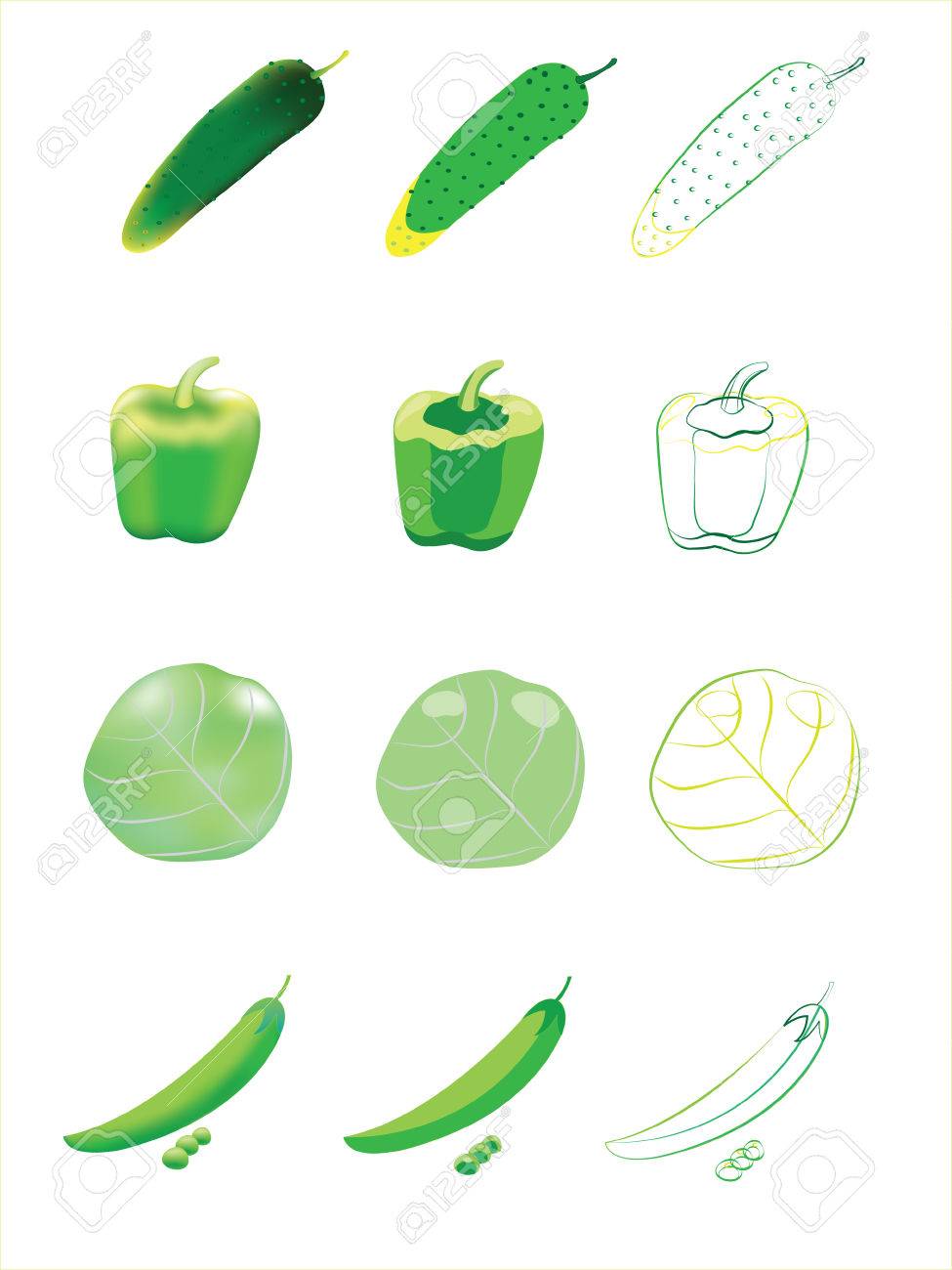 緑の野菜 イラスト のイラスト素材 ベクタ Image 緑の野菜 イラスト のイラスト素材 ベクタ Image