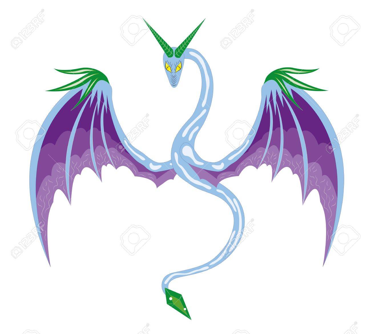 冬の翼のある蛇のイラスト素材 ベクタ Image