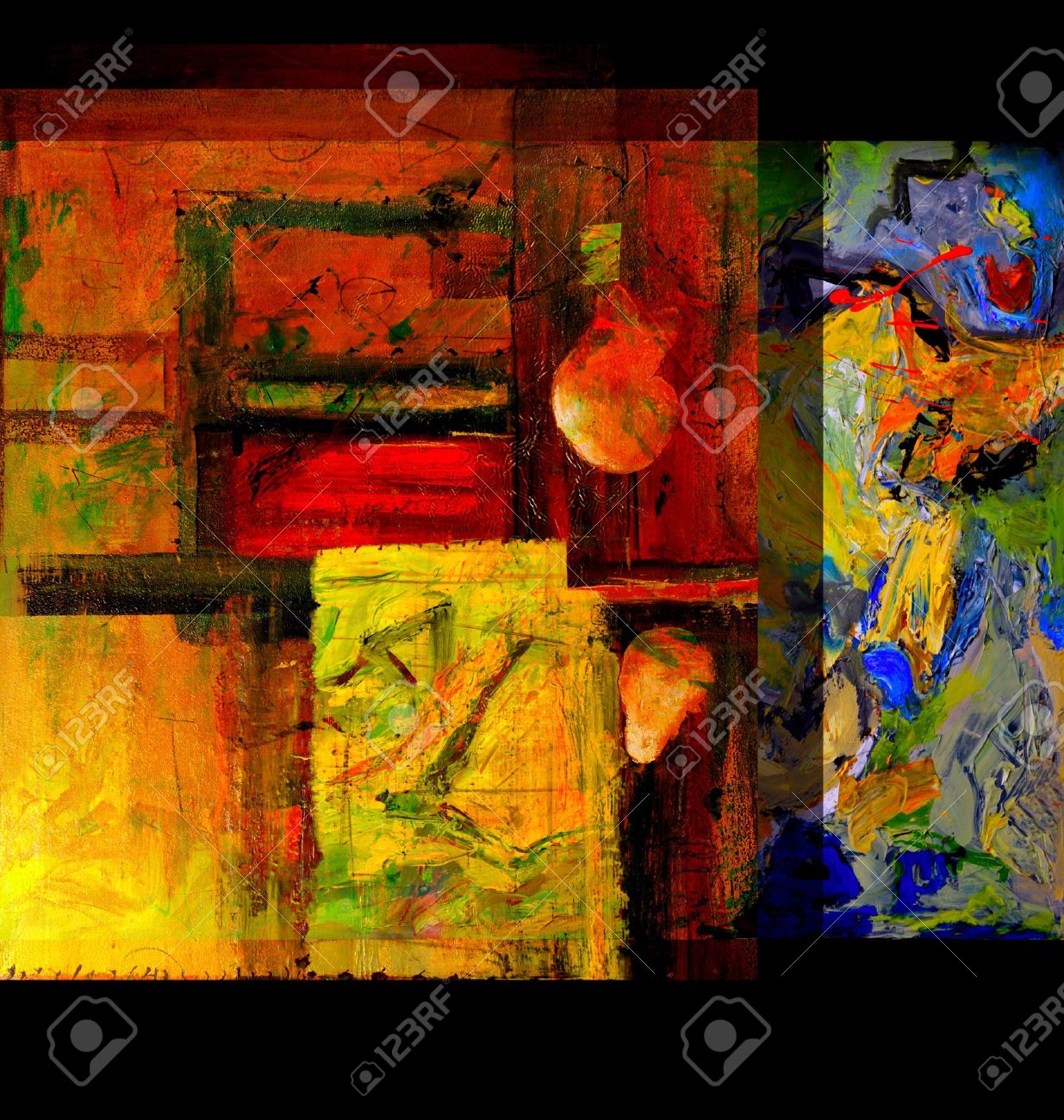 キャンバス ミクスト メディア 元の絵画のイメージ の写真素材 画像素材 Image