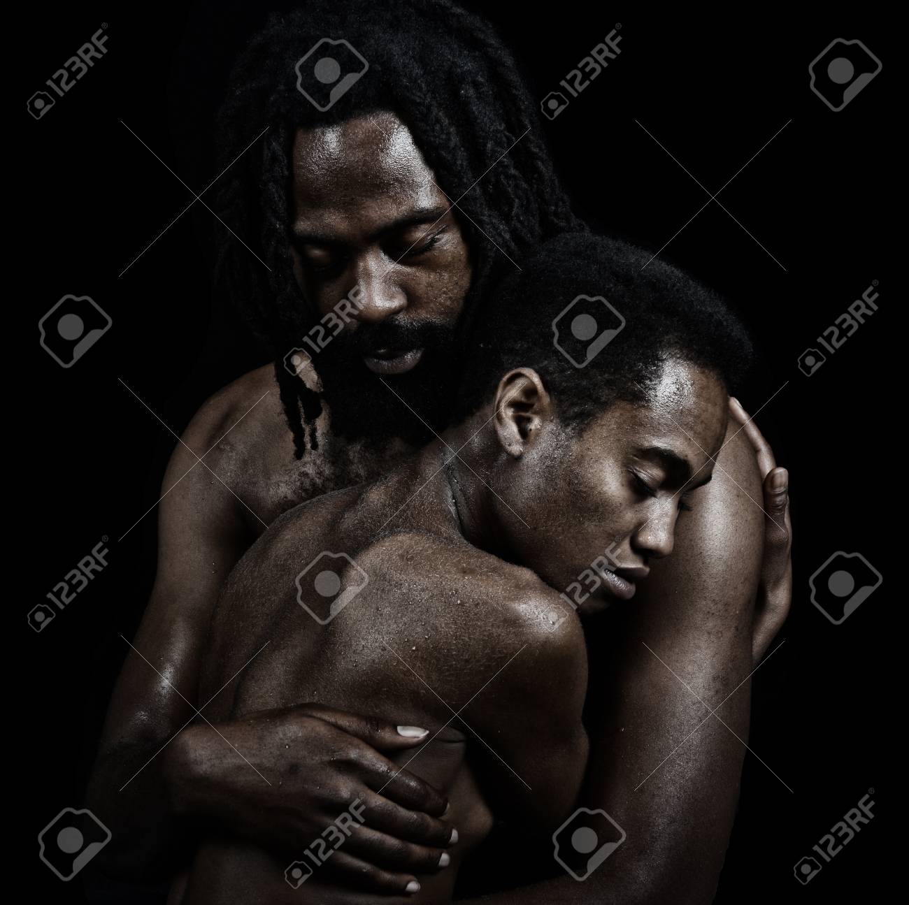 Beautiful image of two lovers on black stock photo 43627311