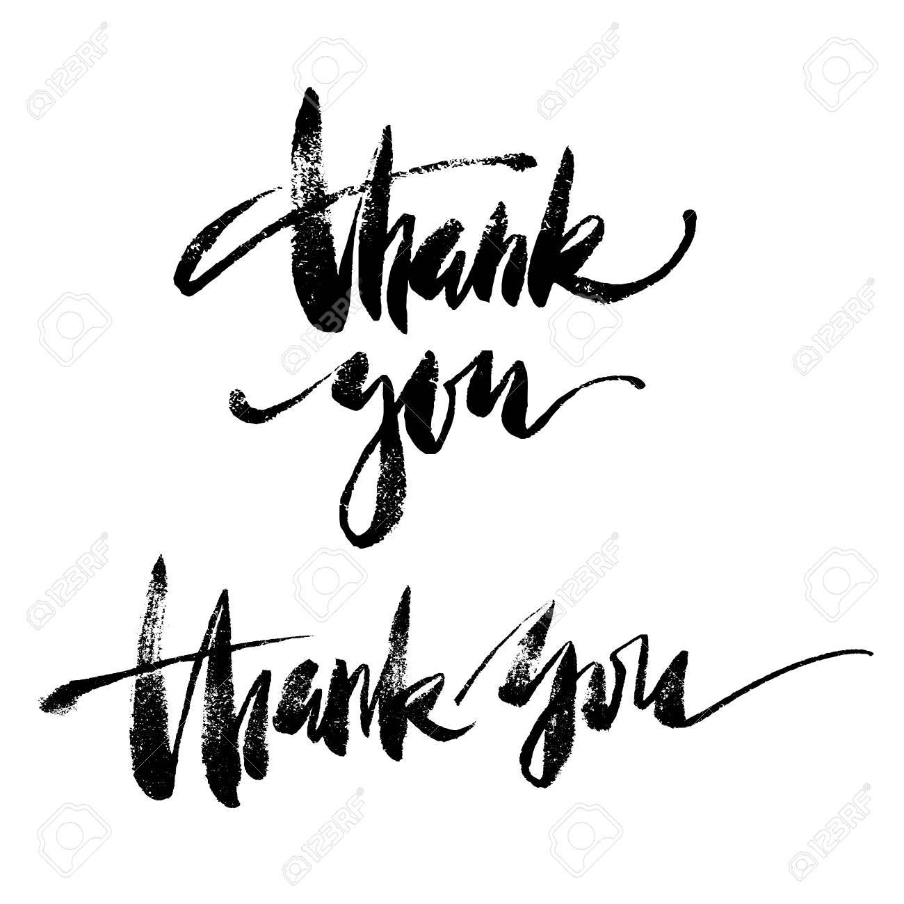 Inspirational lettering Thank You. Hand drawn modern brush calligraphy. Vector lettering art. Ink illustration. Lettering element for graphc design. Isolated on white background. - 68189780 Inspirational lettering Thank You. Hand drawn modern brush calligraphy. Vector lettering art. Ink illustration. Lettering element for graphc design. Isolated on white background. - 68189780