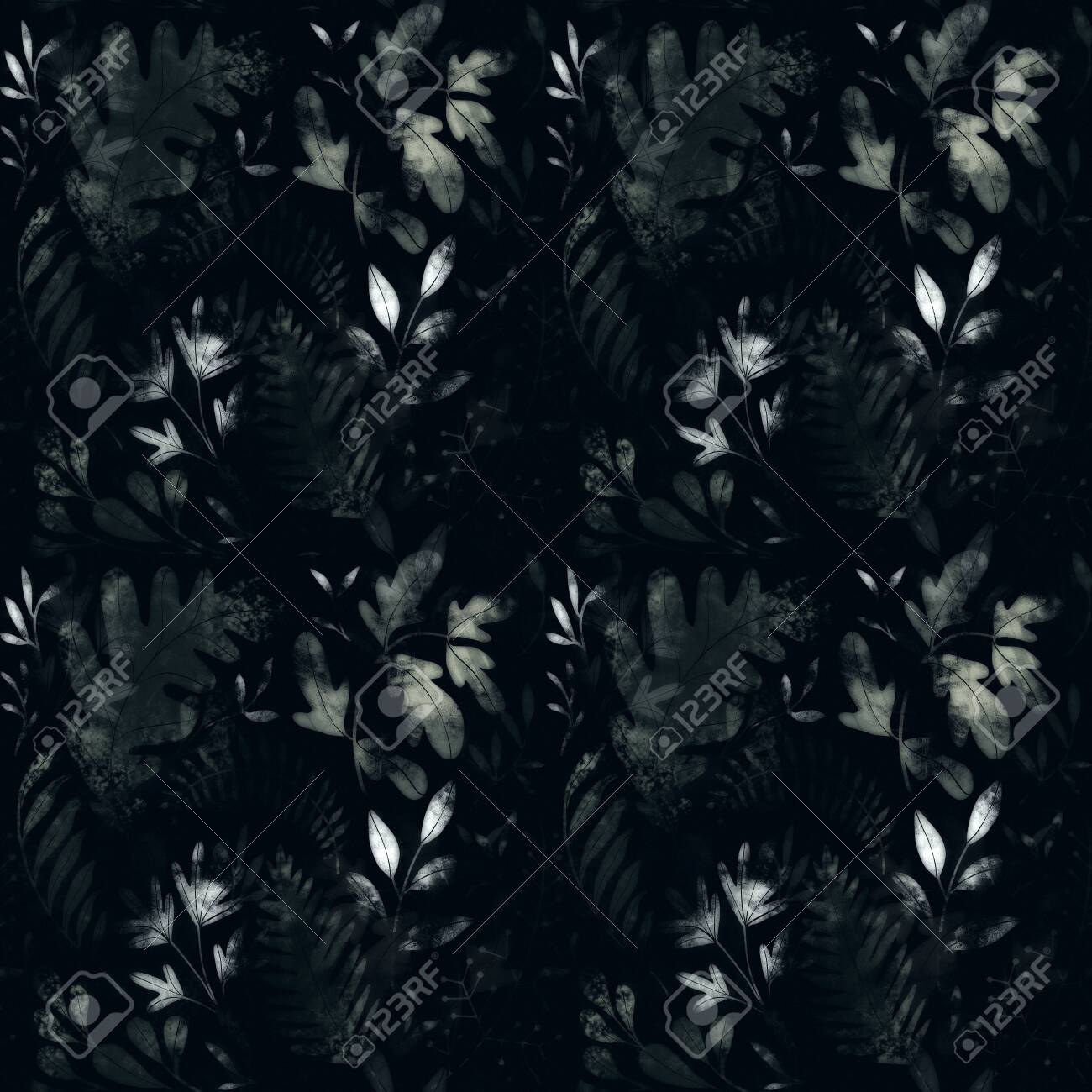 Green plants pattern. Leaves, brunshes and plants. Fullsize raster artwork - 132391868 Green plants pattern. Leaves, brunshes and plants. Fullsize raster artwork - 132391868