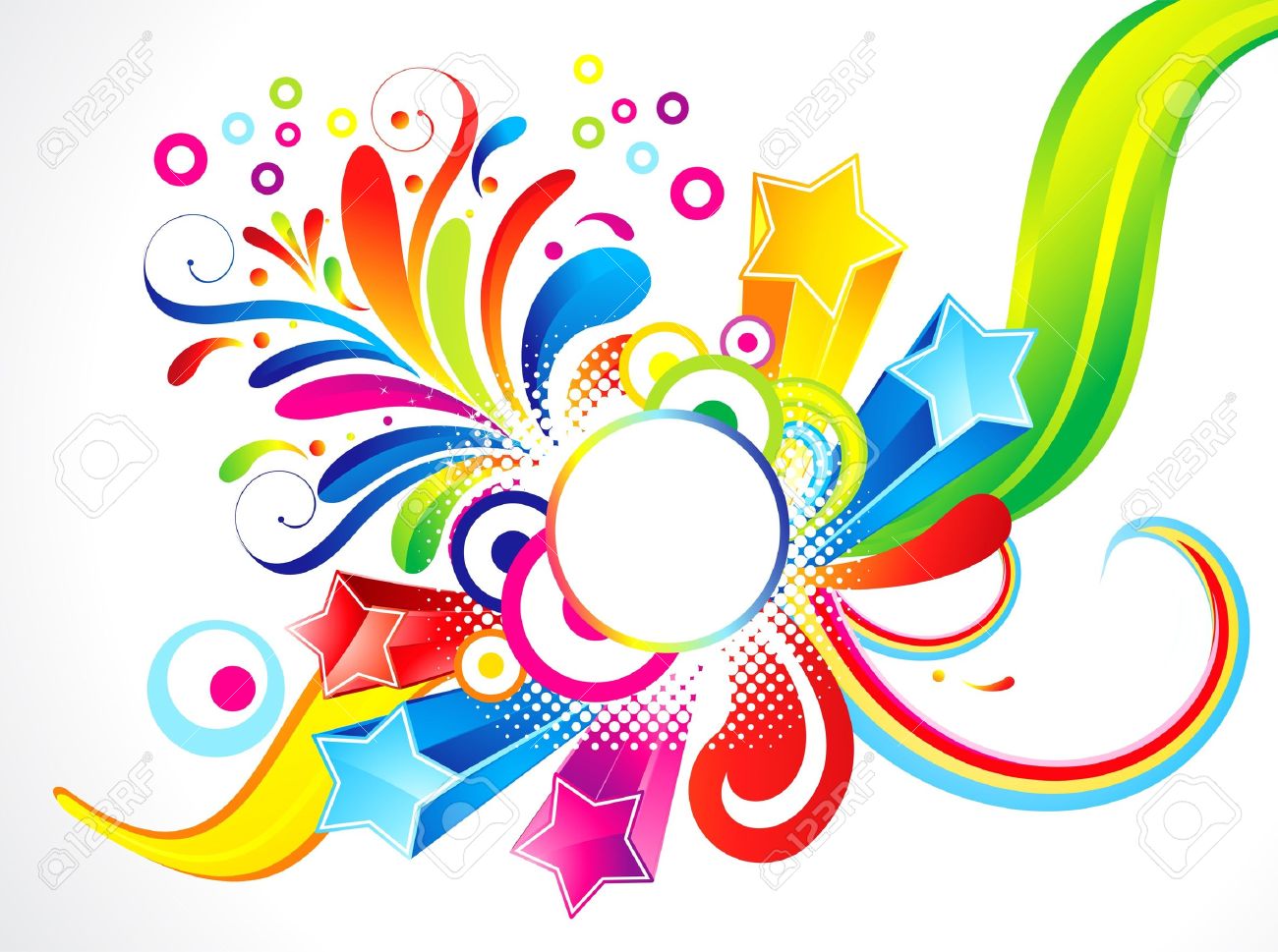 abstract colorful floral with star vector illustration royalty free