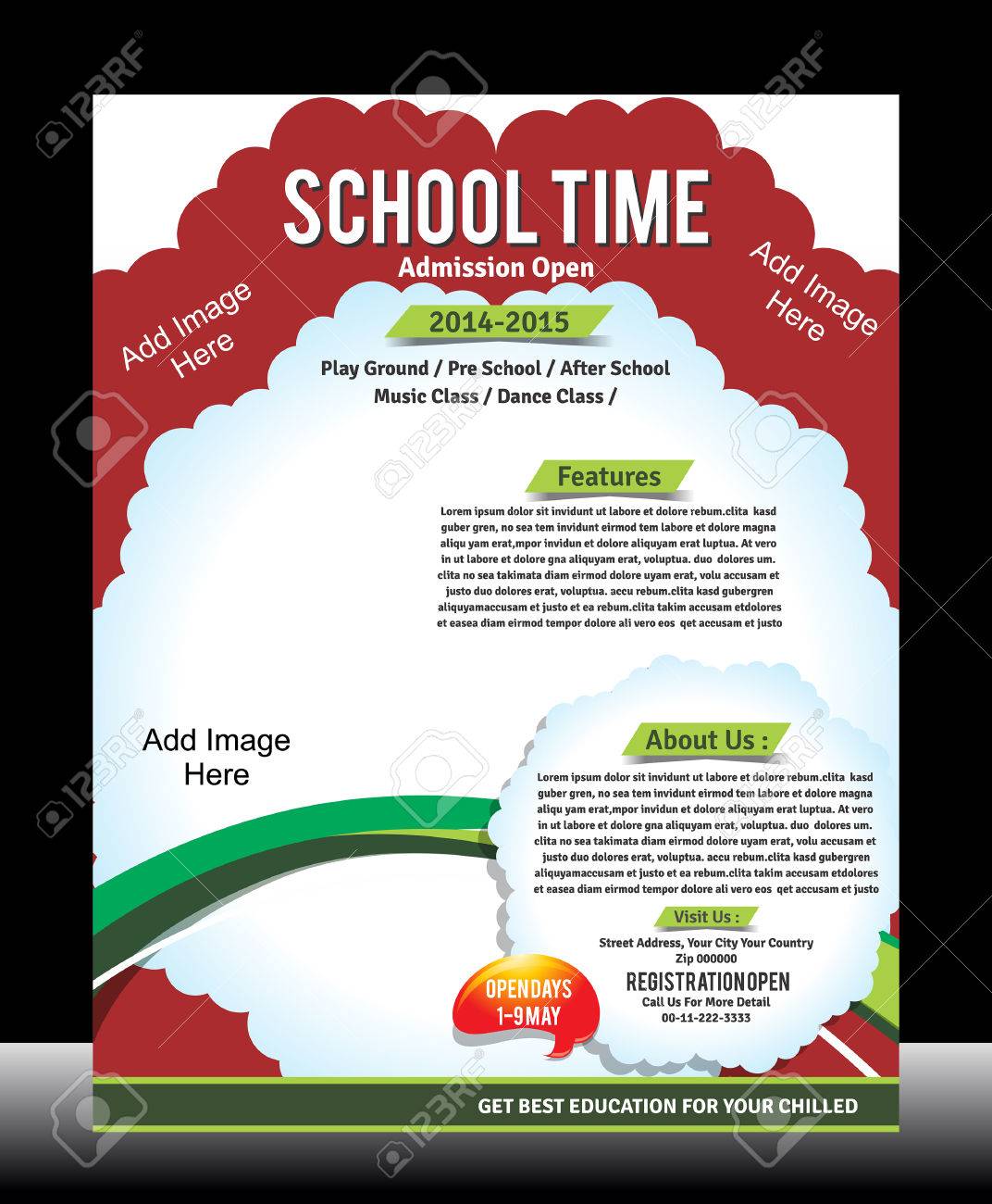 school promotion flyer template vector illustration royalty free