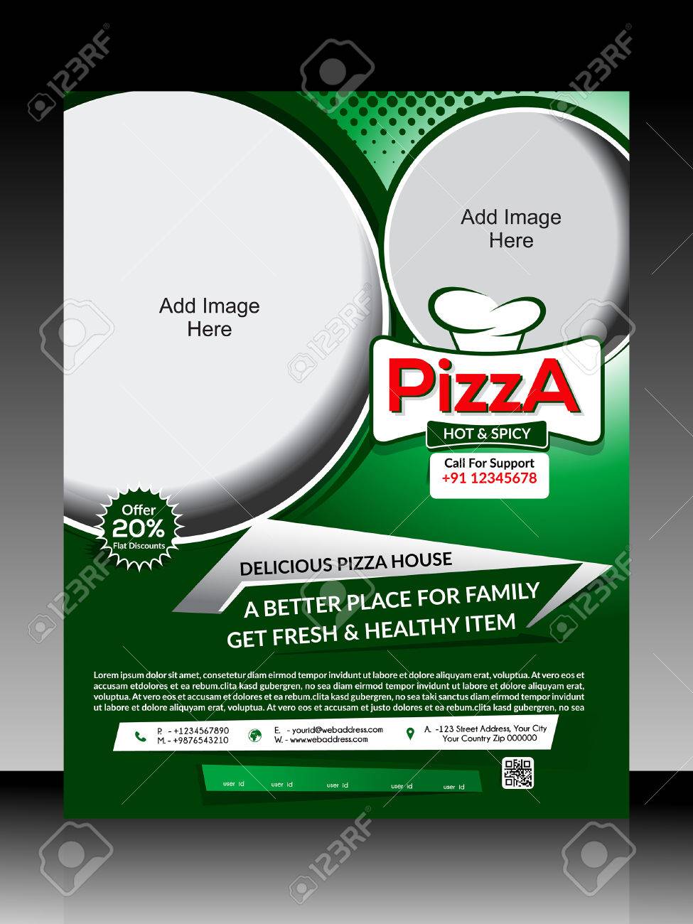 pizza flyer template illustration royalty free cliparts vectors