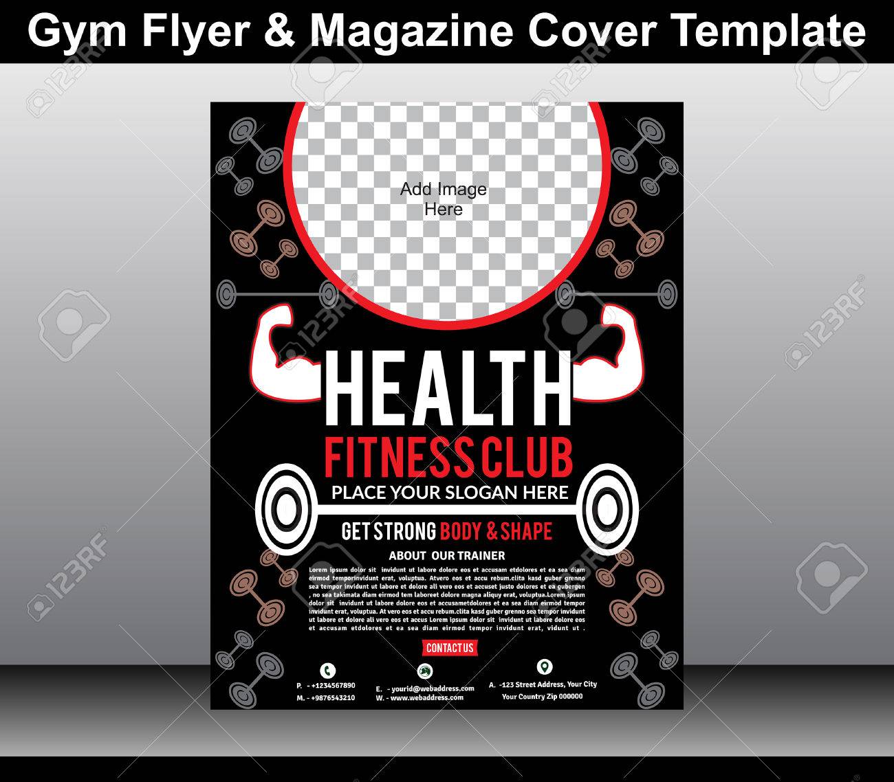 gym flyer magazine cover template vector illustration royalty free free health and fitness flyer templates