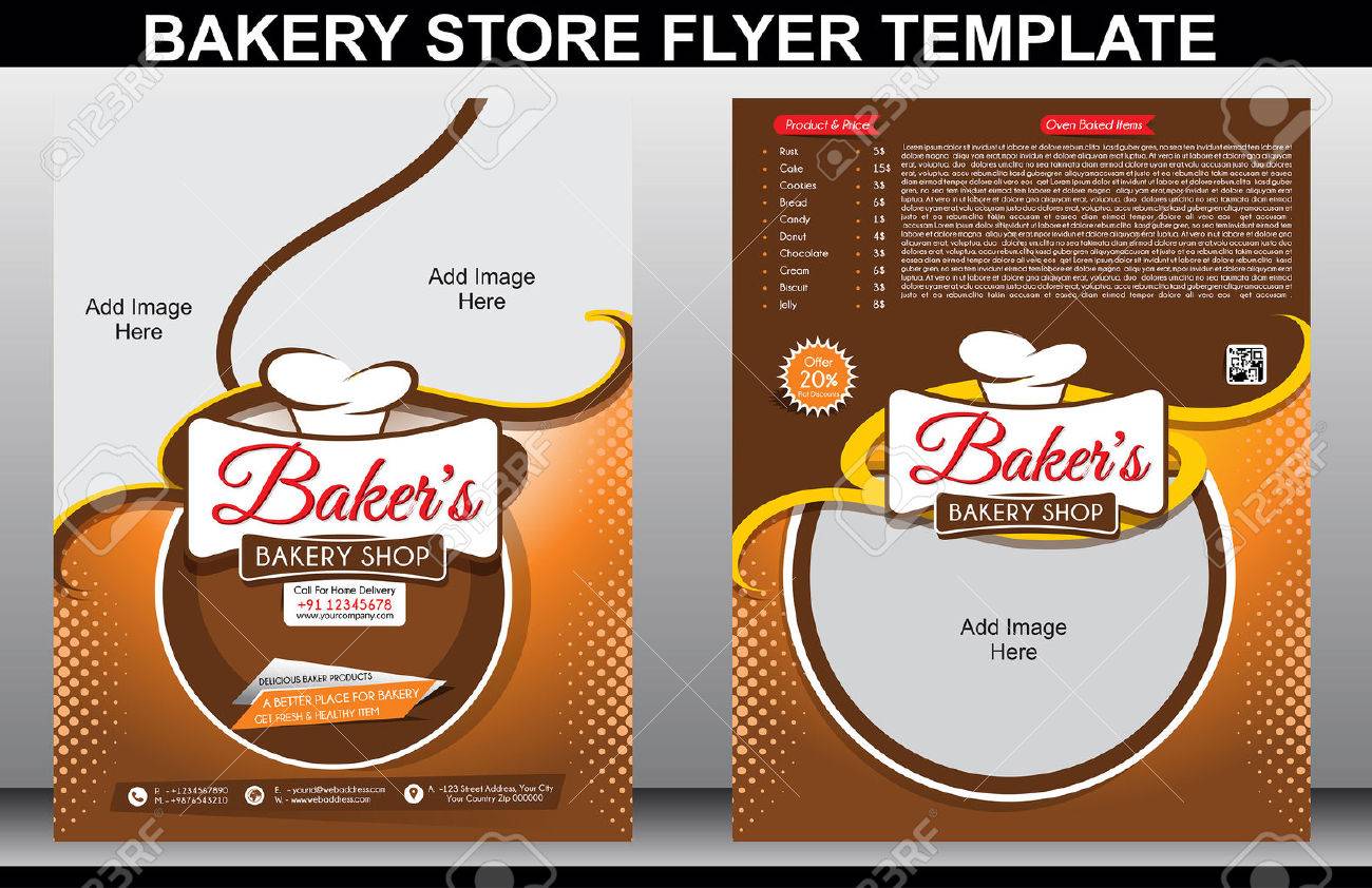 bakery shop flyer template magazine cover vector illutsration free flyer templates bakery