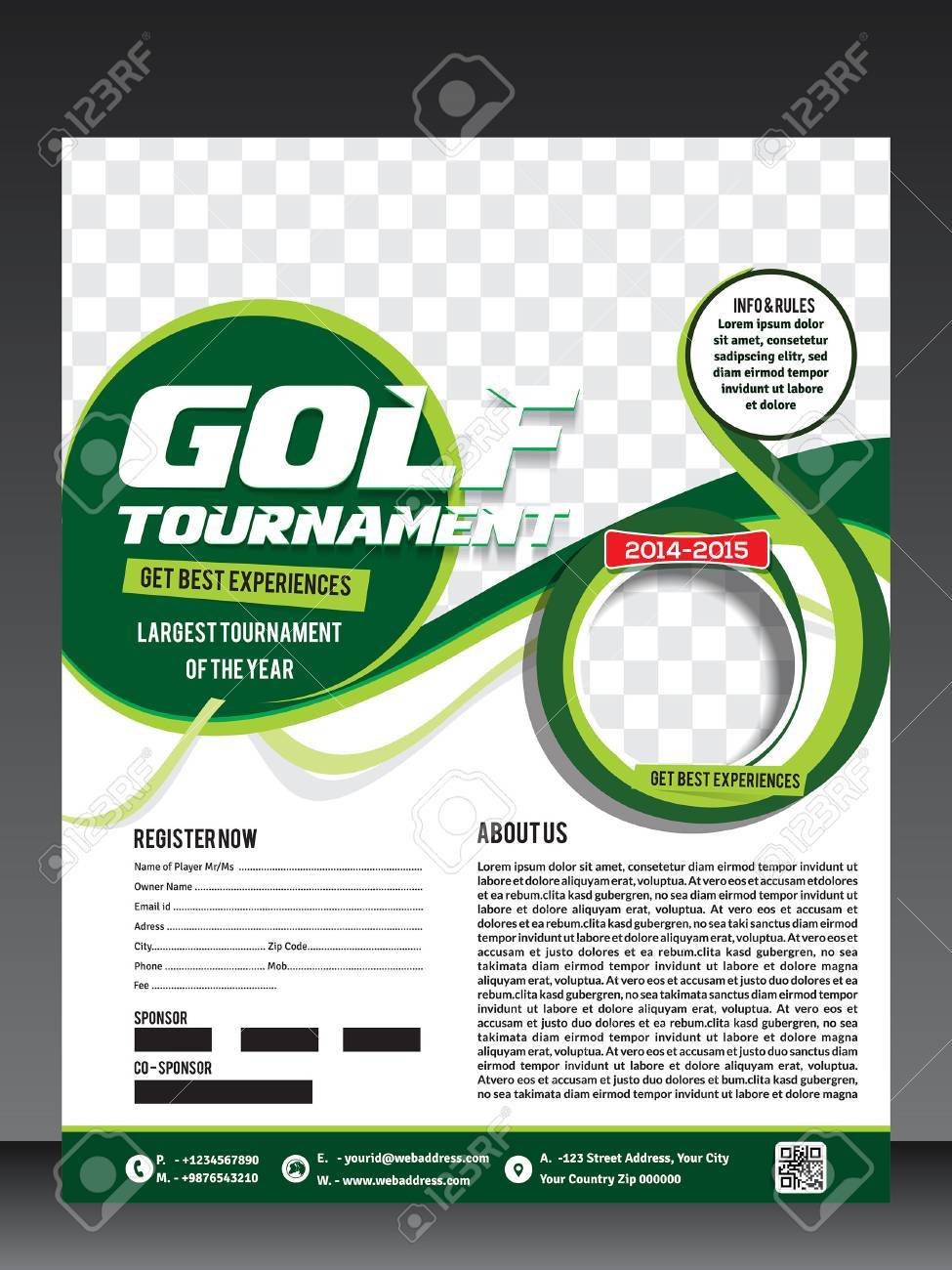 Golf tournament flyer template Royalty Free Vector Image