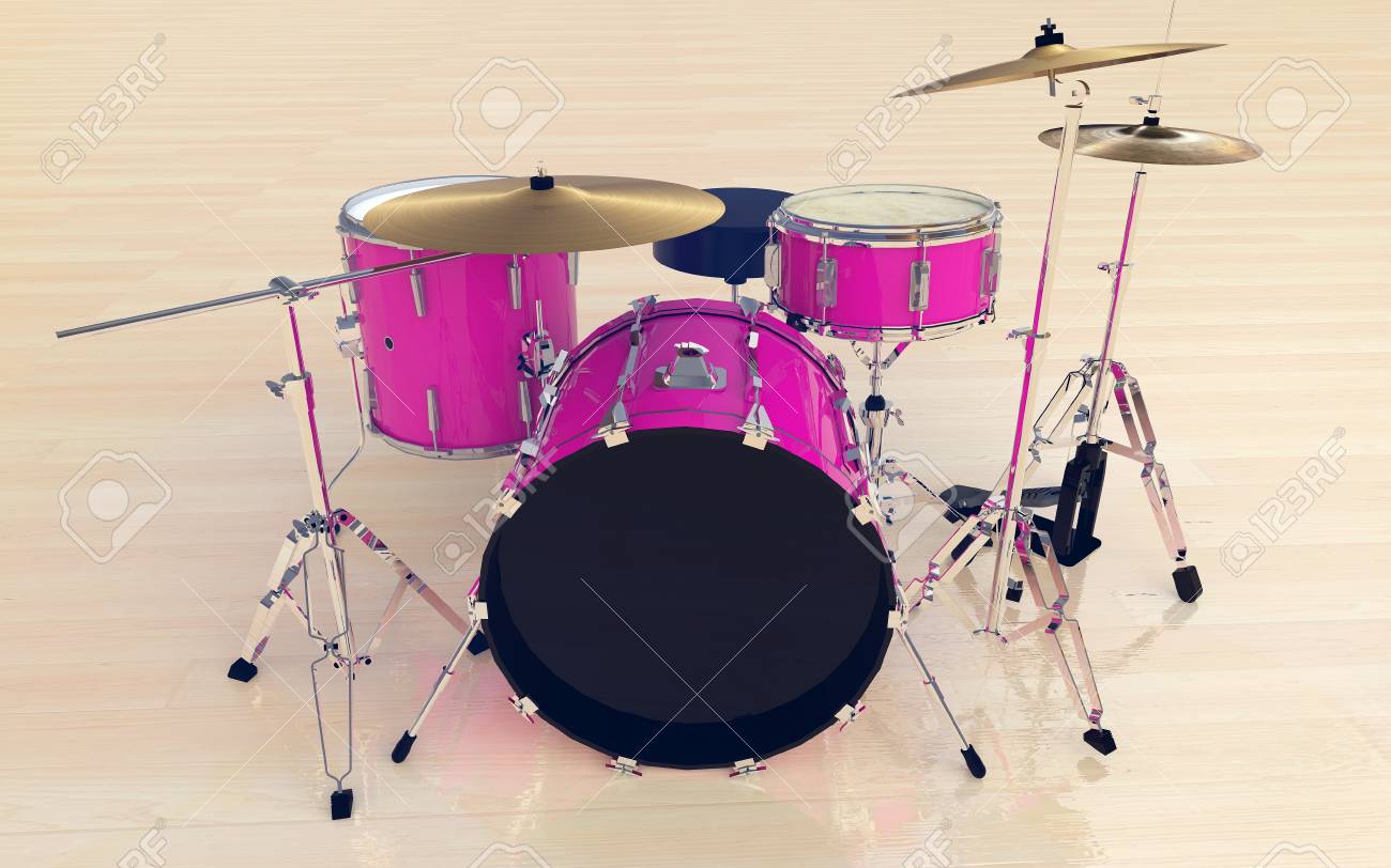 Simple Pink Jazz Drums Stock Photo Picture And Royalty Free Image Image