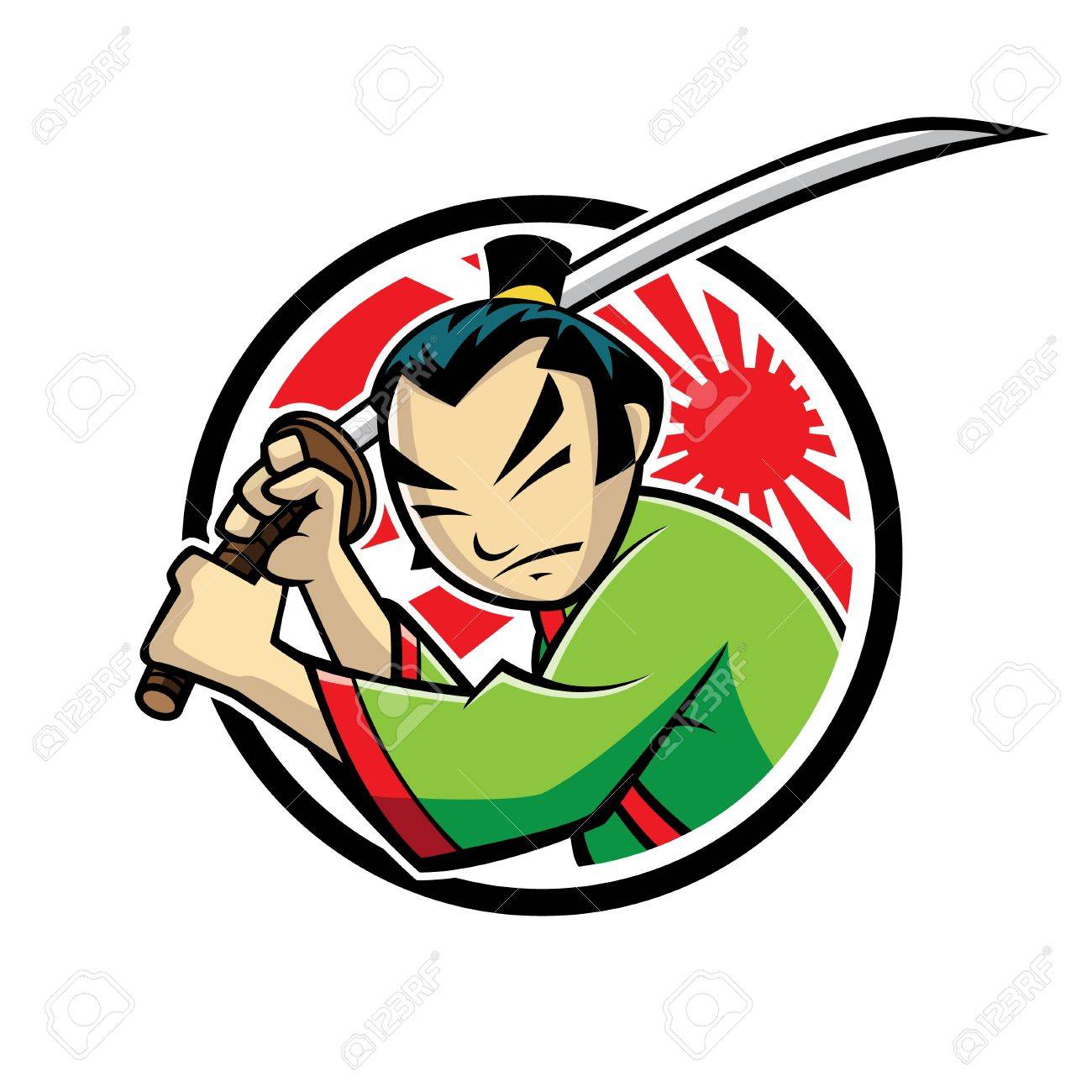 日本の侍サムライの刀が揺れていたのイラスト素材 ベクタ Image 日本の侍サムライの刀が揺れていたのイラスト素材 ベクタ Image