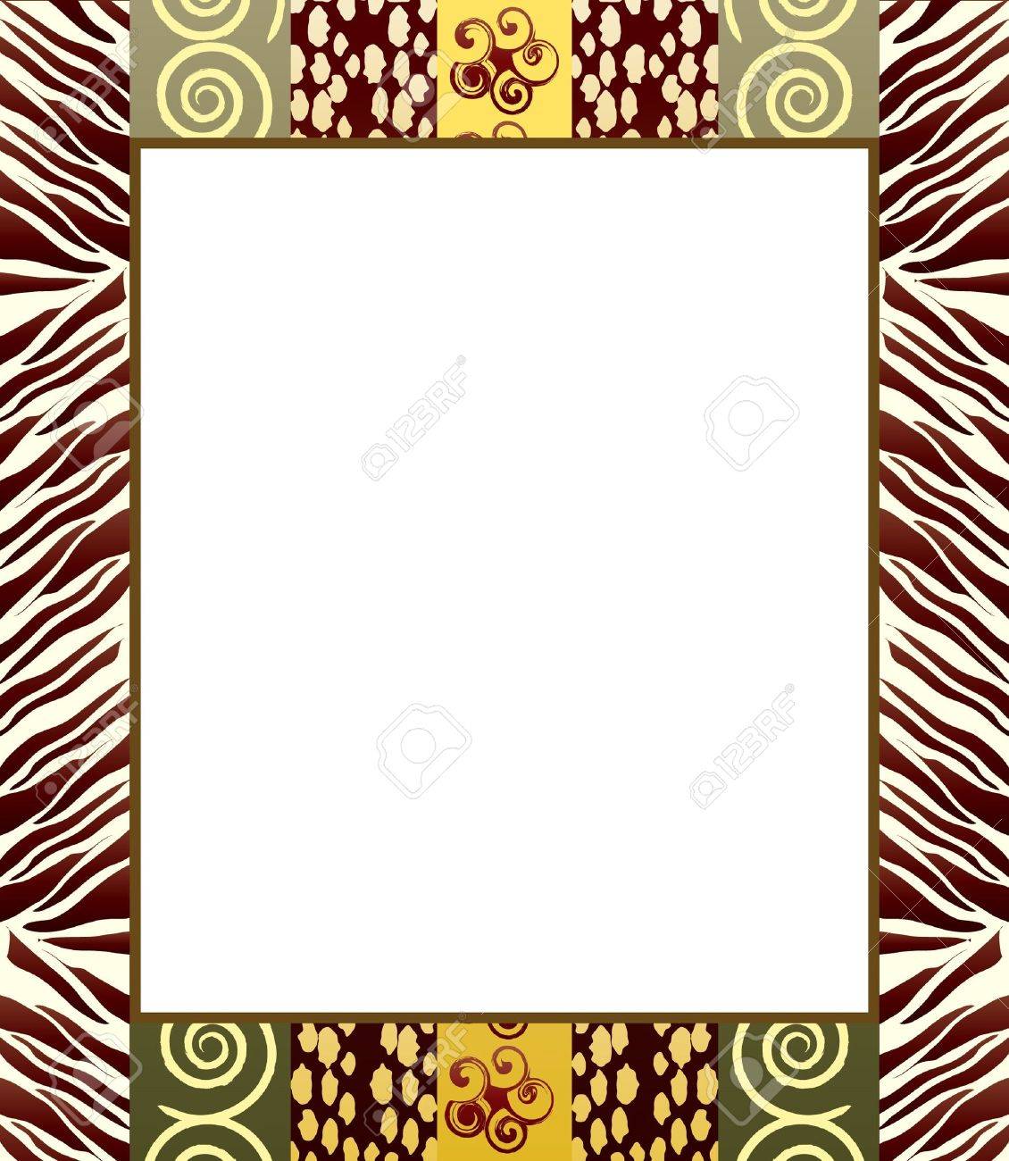 An African Style Frame In Earth Tones Space For Your Text Or