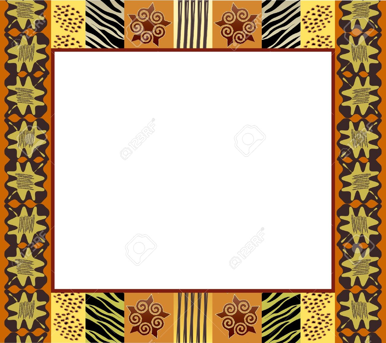 An African Style Frame In Earth Tones Space For Your Text Or