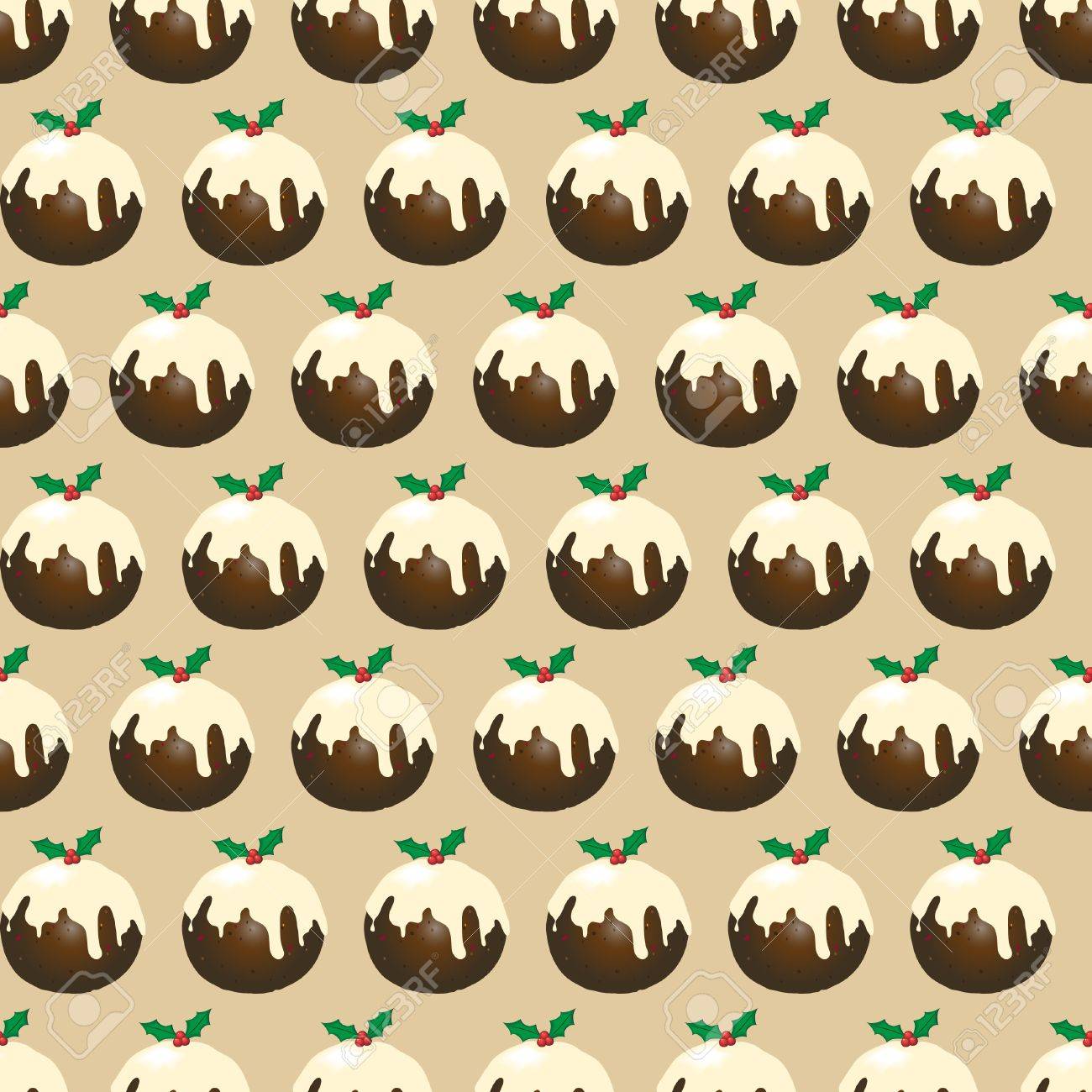 ブランデー バター クリスマス プディングのシームレスなデザイン Eps10 ベクトル形式 のイラスト素材 ベクタ Image
