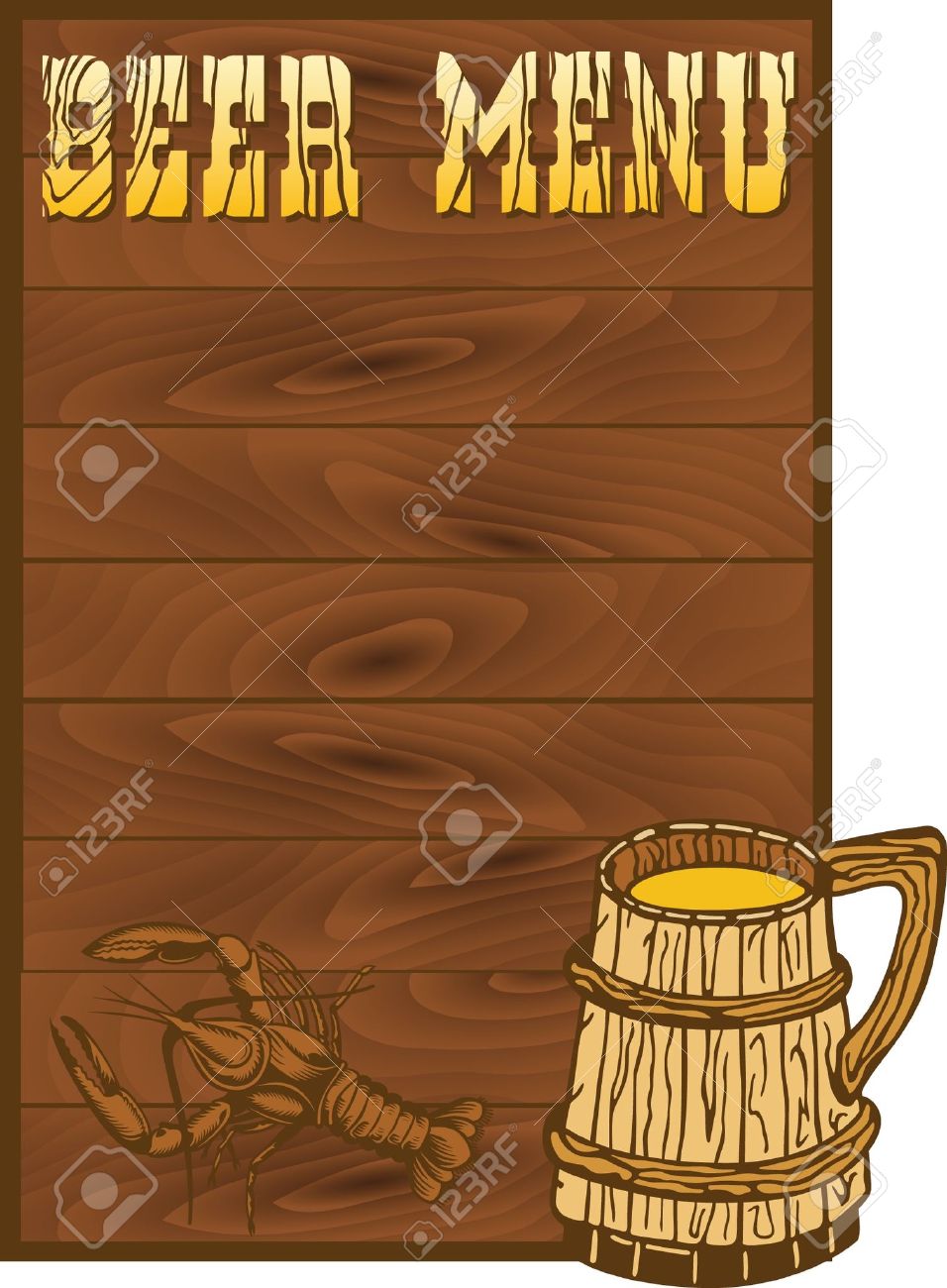 beer menu template with illustrations royalty free cliparts vectors
