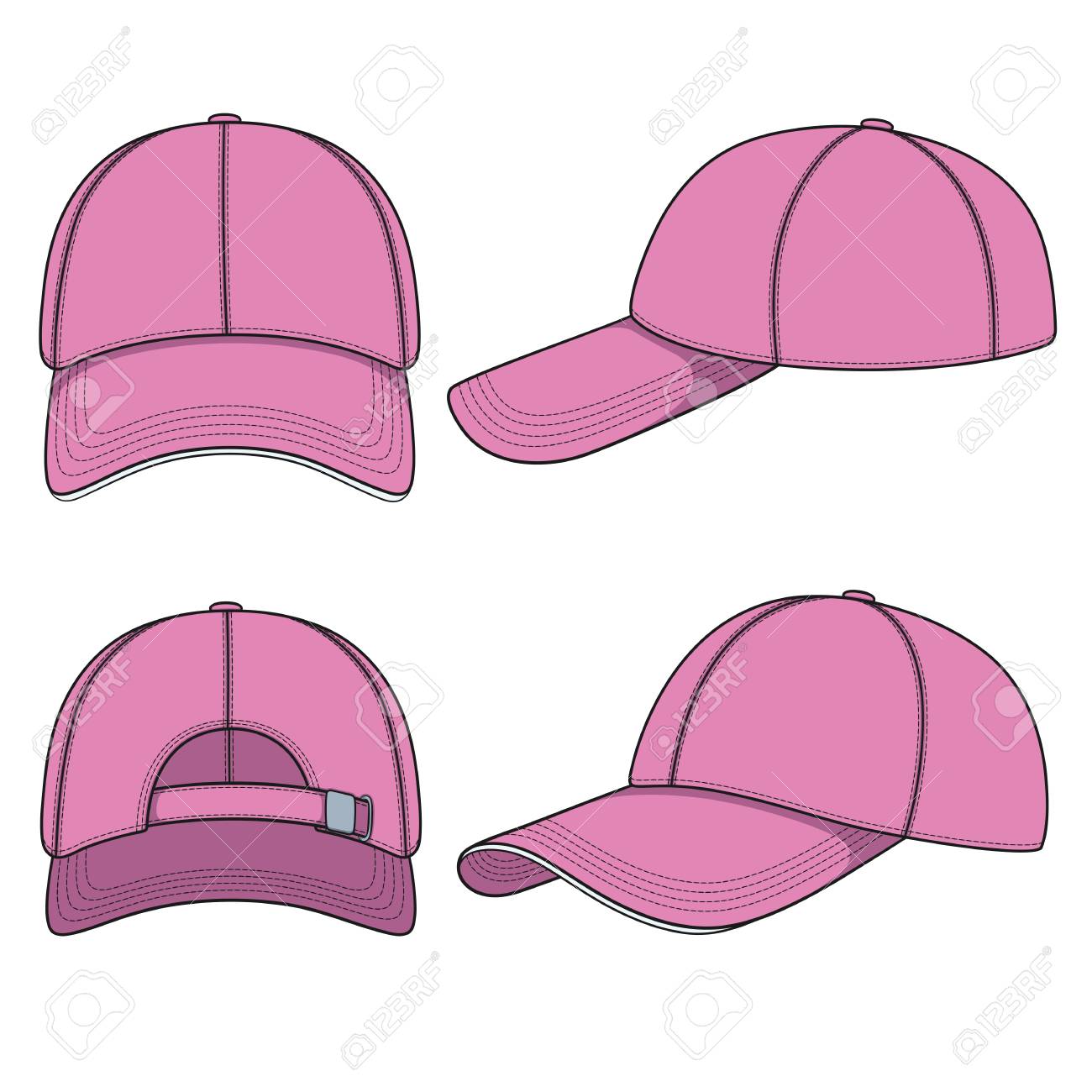 pink and white baseball cap
