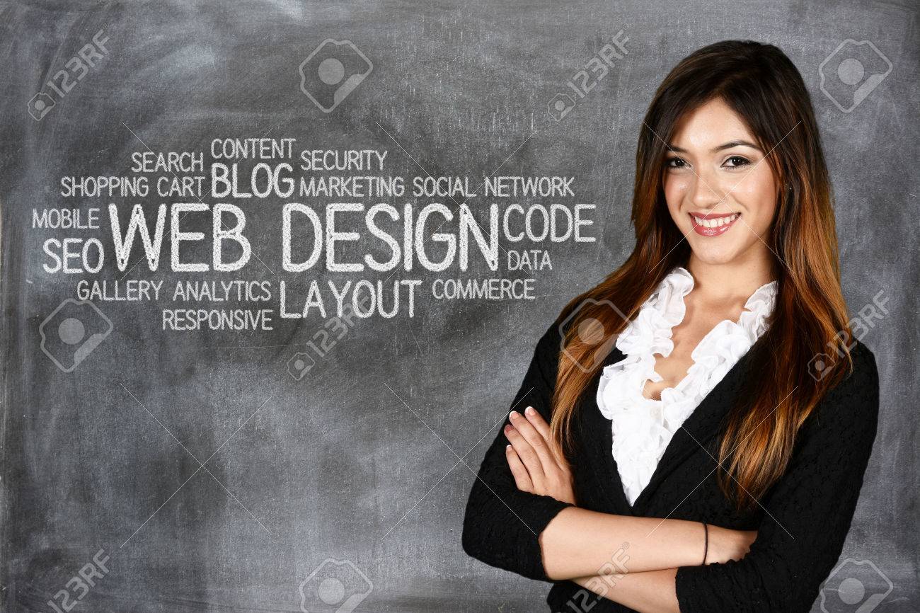 Young woman who works as a web designer - 46319745 Young woman who works as a web designer - 46319745
