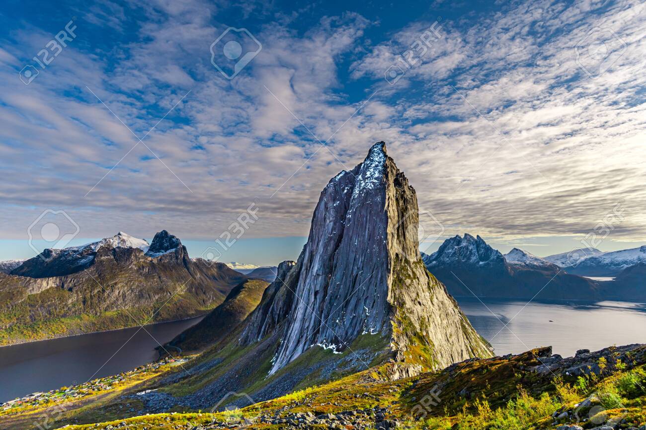 View Of Segla Mountain In Senja Norway During The Summer Stock Photo Picture And Royalty Free Image Image