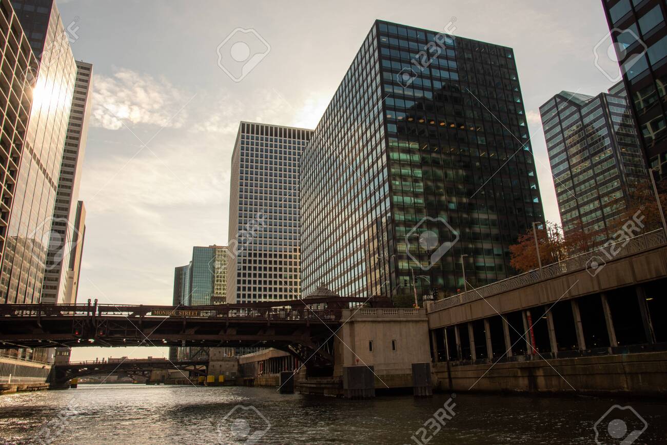One of the many bridges that crosses the river in Chicago - 144135484 One of the many bridges that crosses the river in Chicago - 144135484