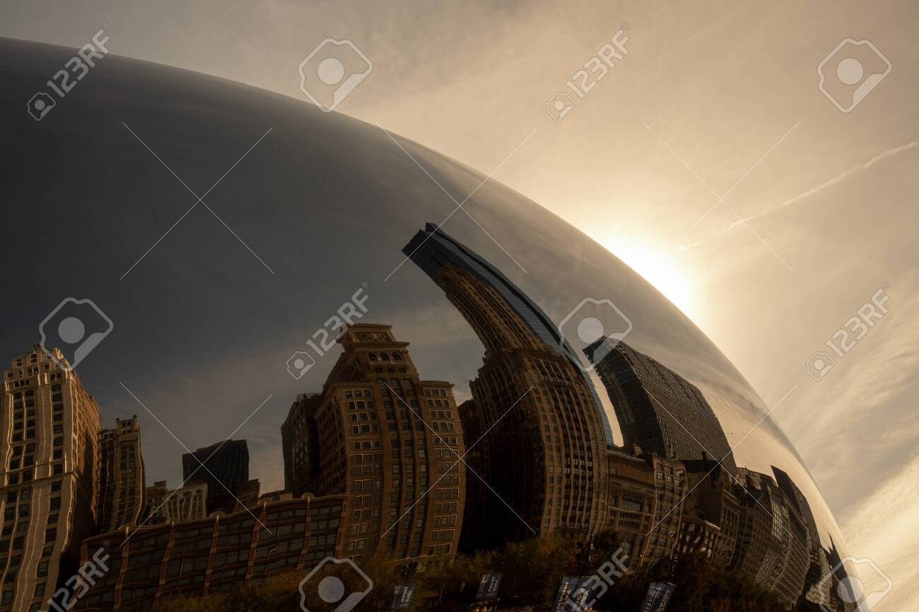 Chicago, IL, USA - November 9th 2019 - The Cloud Gate (aka the Bean), one of the main attractions of Chicago - 144185291 Chicago, IL, USA - November 9th 2019 - The Cloud Gate (aka the Bean), one of the main attractions of Chicago - 144185291