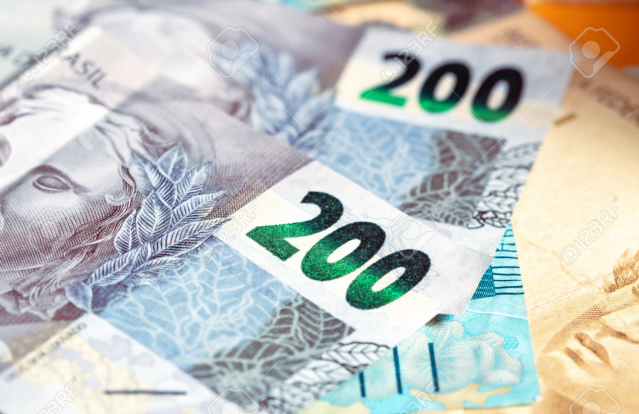Real (BRL) - Money From Brazil. Money, Reais, Brazilian Real, Brazil.  Brazilian Banknotes In Close Up. Banknote Of 200 Reais. Stock Photo,  Picture and Royalty Free Image. Image 161588293.