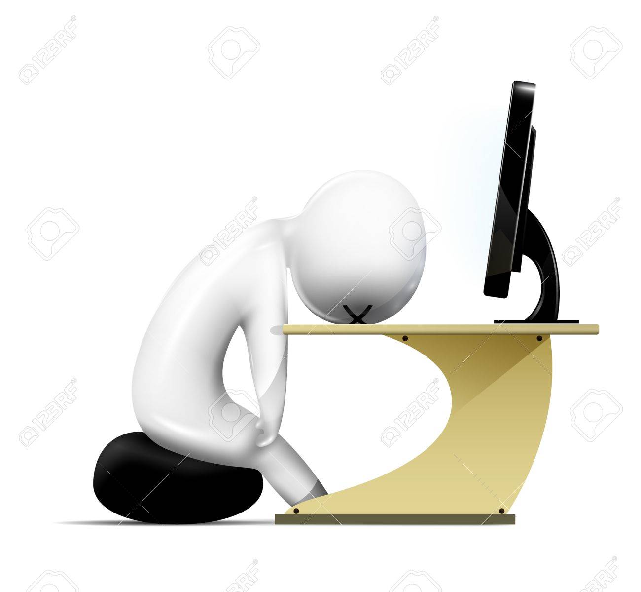 too much work 3d human tired at work royalty free cliparts vectors too much work