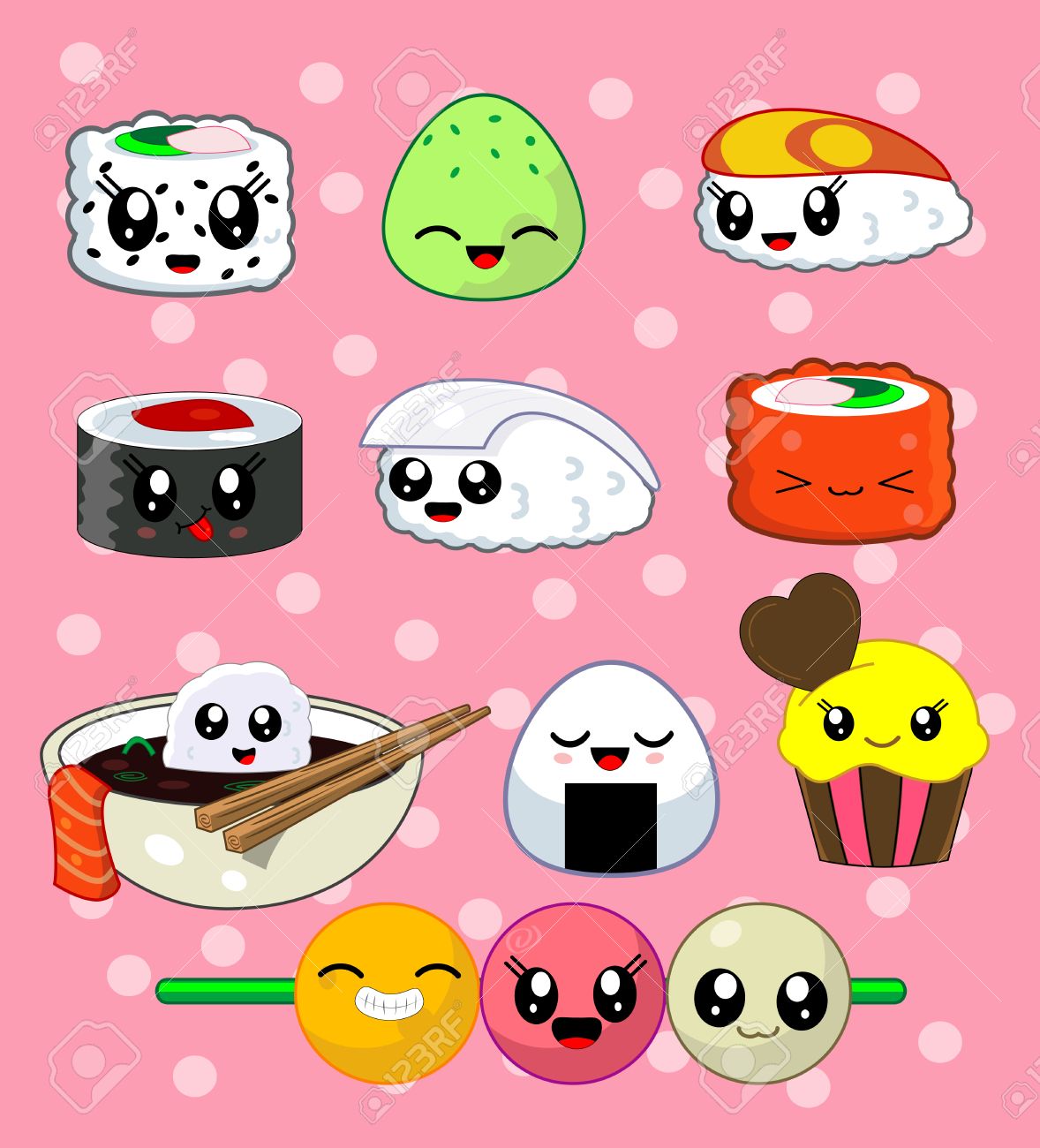 Sushi Kawaii Mignon Avec Visages Mignons Rouleau Sushi Set Avec Un Gateau California Roll Sake Ika Tekka Masago Leve Balle Udon Nourriture Japonaise Illustration Vectorielle Set En Second Lieu De Trois Clip Art Sushi Kawaii Mignon Avec Visages Mignons Rouleau Sushi Set Avec Un Gateau California Roll Sake Ika Tekka Masago Leve Balle Udon Nourriture Japonaise Illustration Vectorielle Set En Second Lieu De Trois Clip Art