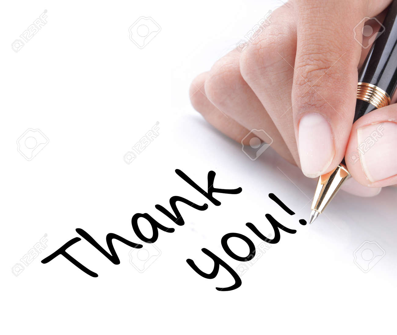 Hand Writing Thank You, Isolated On White Background Stock Photo ...