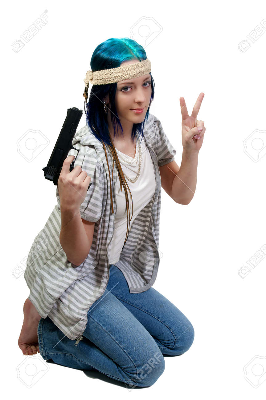 Image: https://previews.123rf.com/images/robeo/robeo1103/robeo110300024/8995731-a-crazy-hippy-woman-holding-a-handgun.jpg Image result for hippy chick with gun