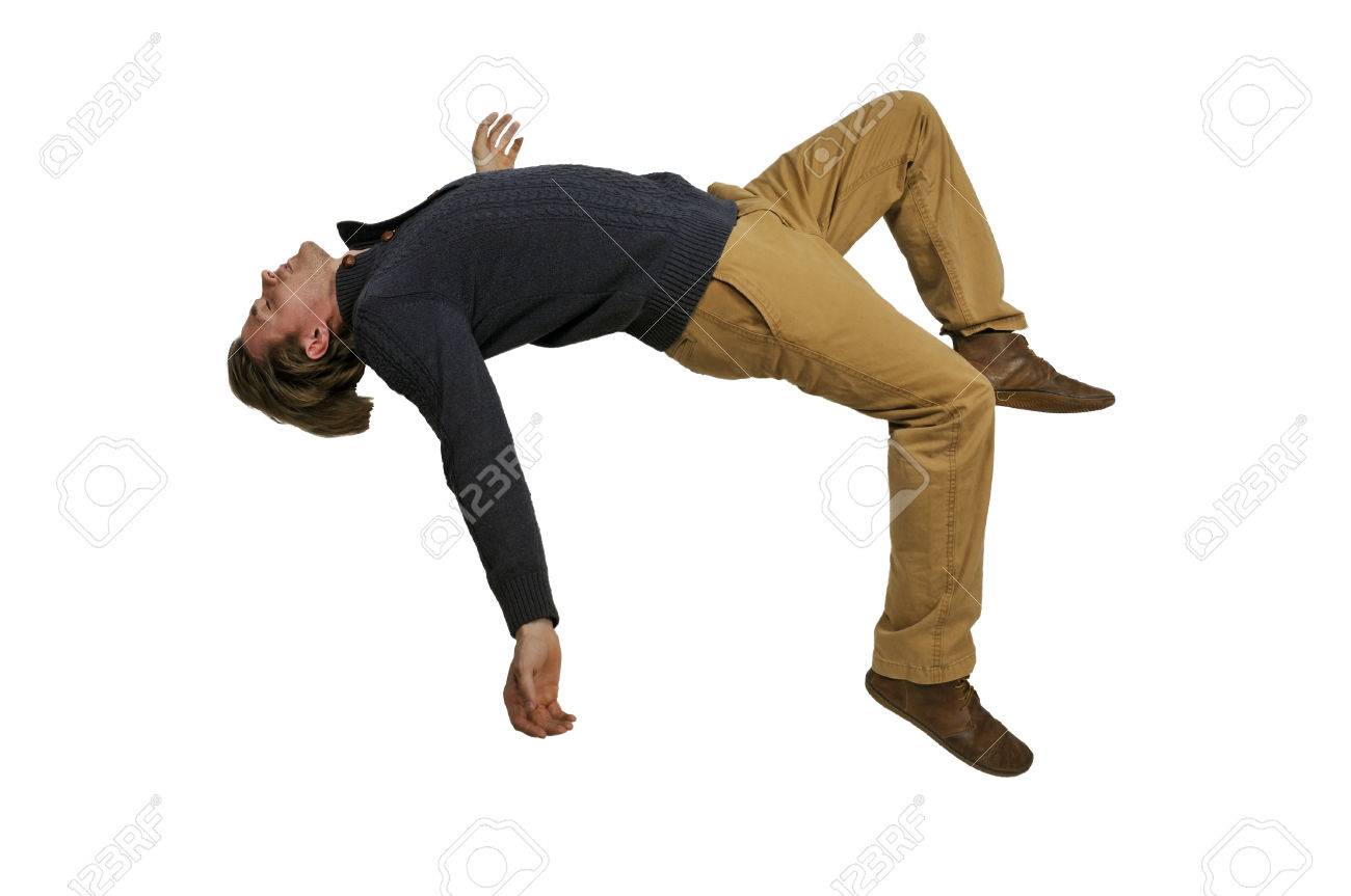 空気中の浮遊ハンサムな若い男 の写真素材 画像素材 Image