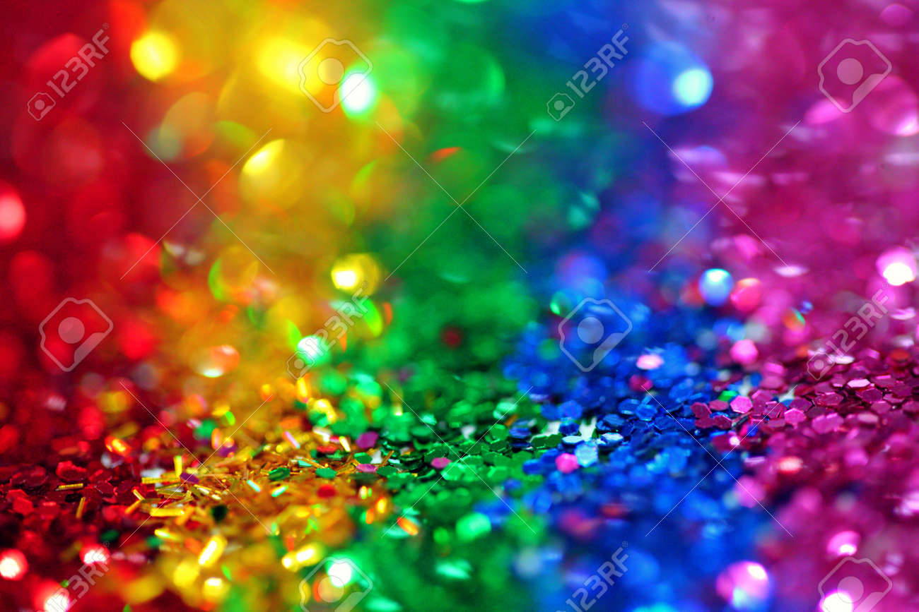 Multi Colored Rainbow Glitter Art Wallpaper Background Stock Photo, Picture  And Royalty Free Image. Image 125211964.