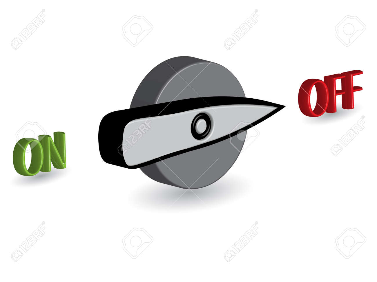 3 D で抽象的なベクトル アート イラスト ホワイト バック グラウンドに対してスイッチ オフのイラスト素材 ベクタ Image